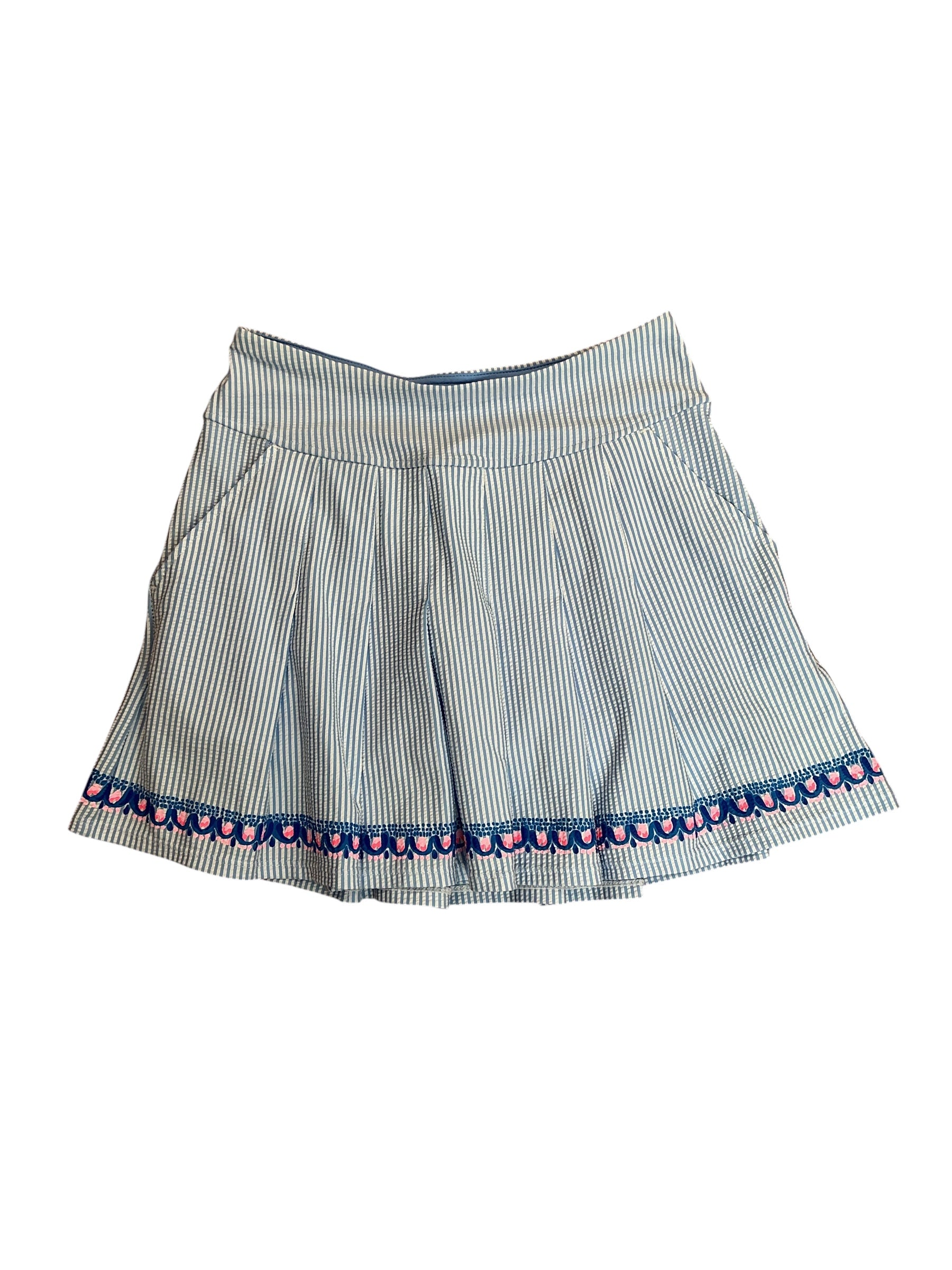 Lilly Pulitzer Luxletic Priska Skort Blue Peri Seersucker - Size 0