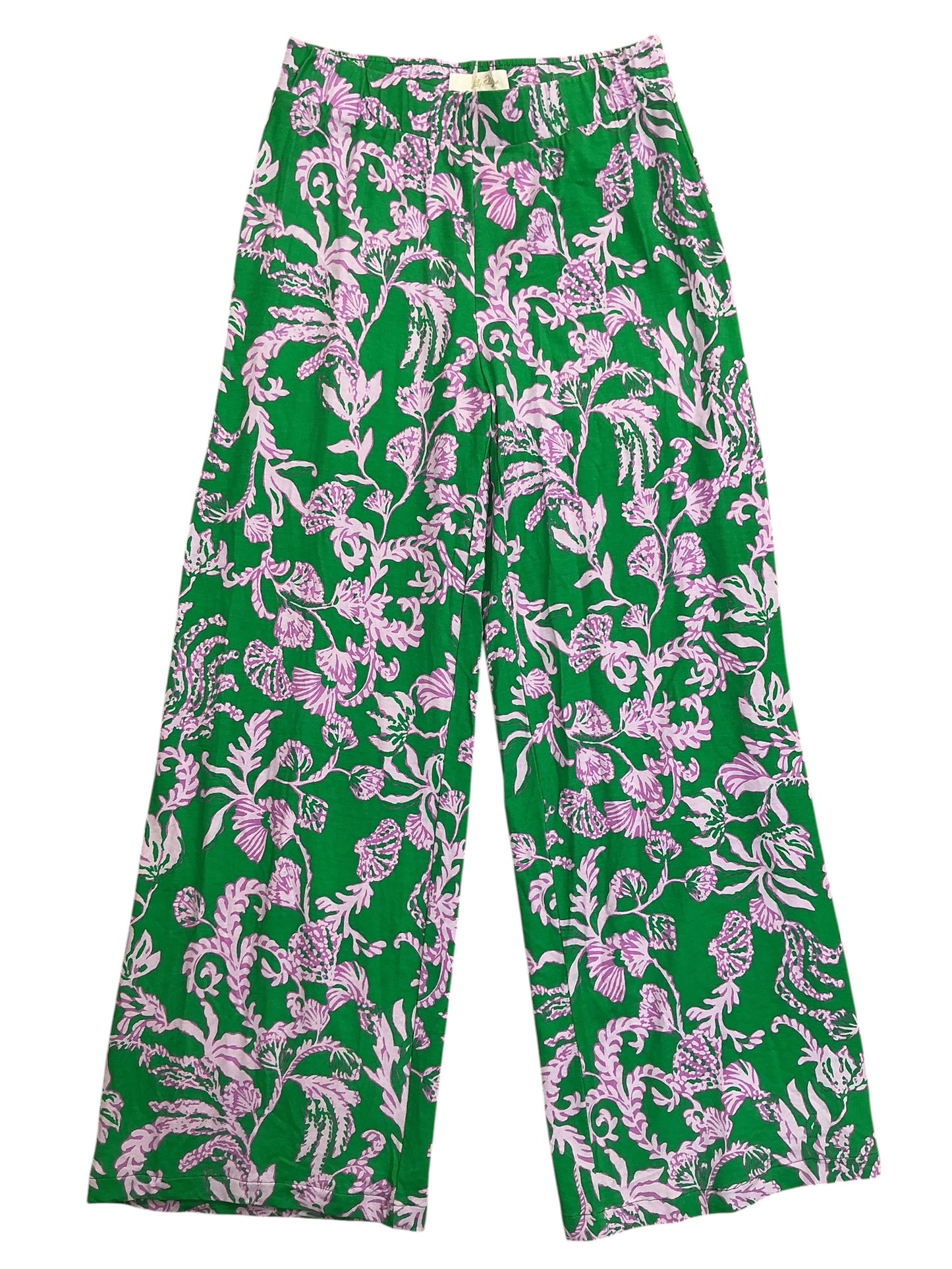 Lilly Pulitzer Allena Knit Palazzo Pants Brazilian Green Salty Sandbar - Size S
