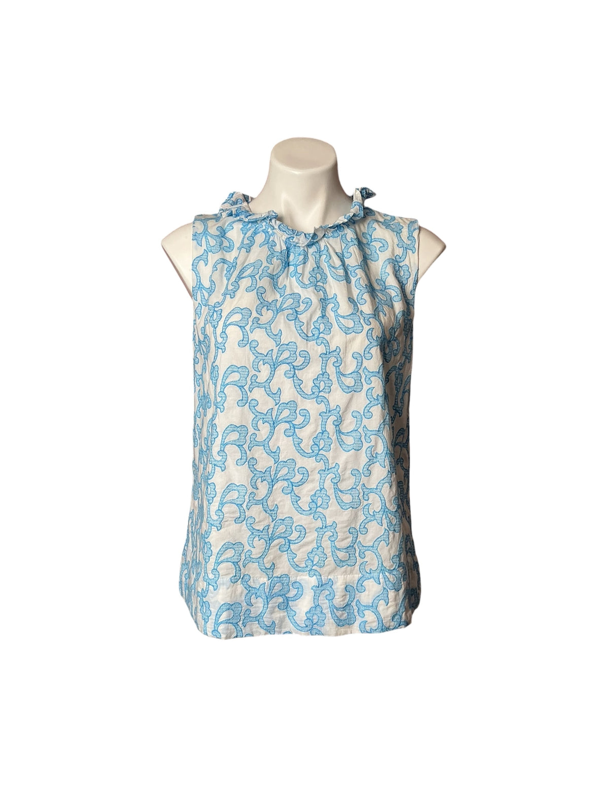 Lilly Pulitzer NWT Dahliana Embroidered Top Lunar Blue Flamingle - Size S