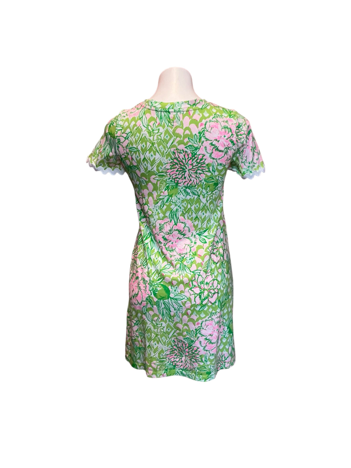 Lilly Pulitzer Cody Short Sleeve T-Shirt Dress Fauna Green Lime Feeling Good - Size XXS