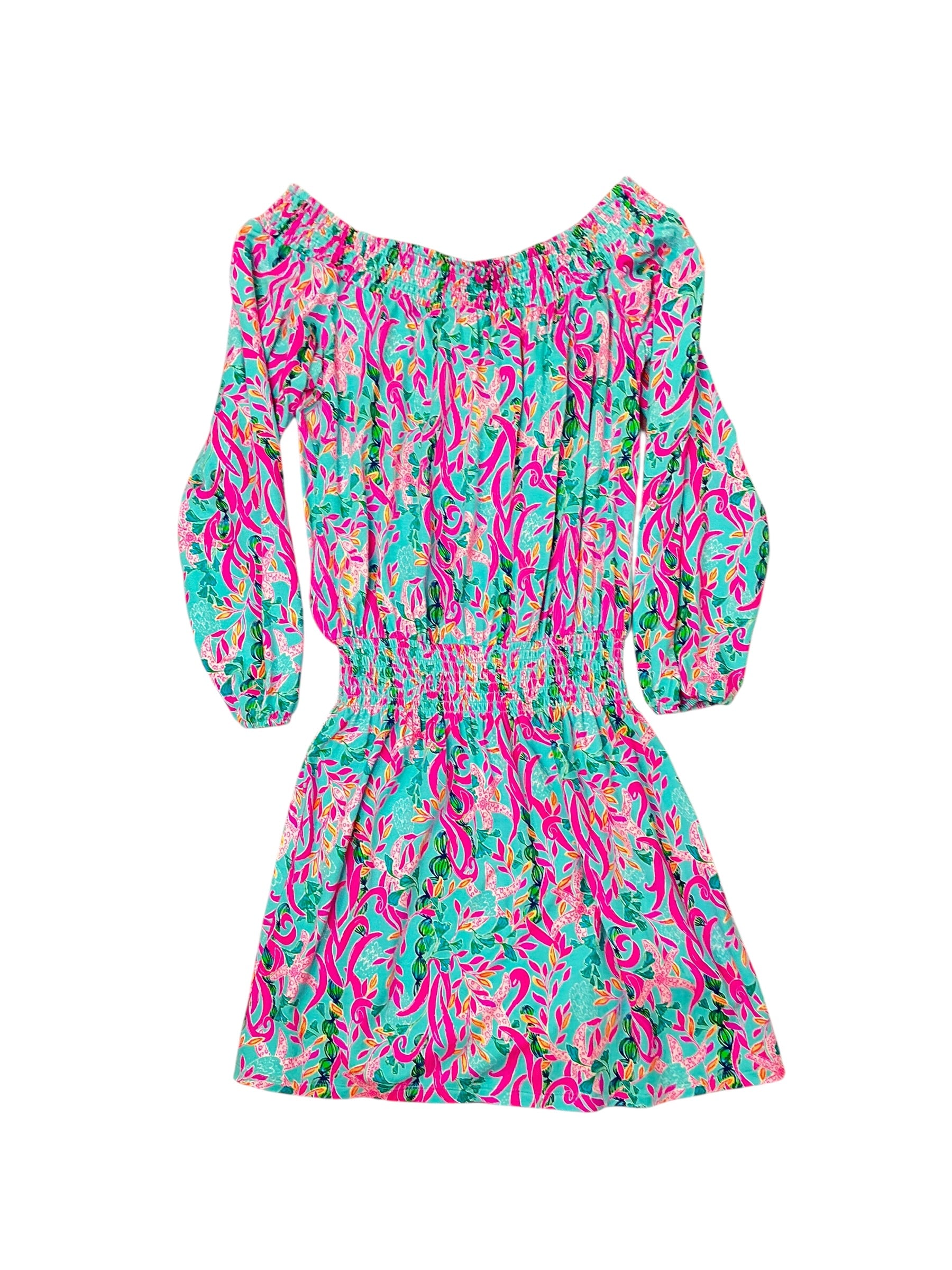 Lilly Pulitzer Cyla Off The Shoulder Romper - Multi Seaweed Samba - Size S