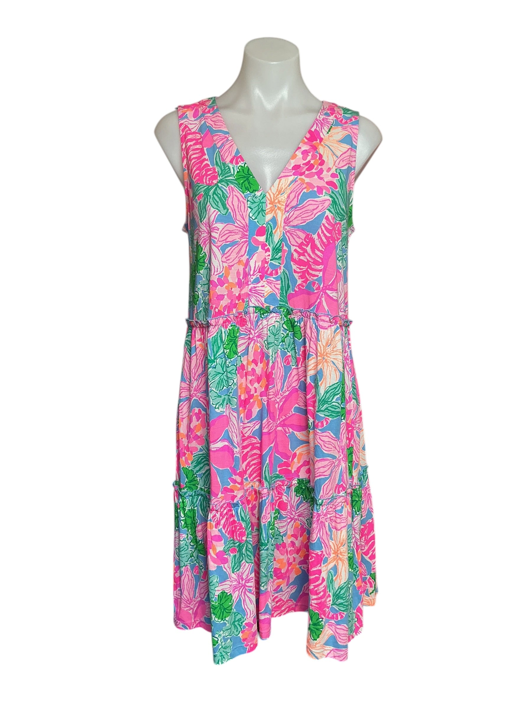 Lilly Pulitzer Lorina V-Neck Swing Dress - Pink Isle Tigers Lair - Size S