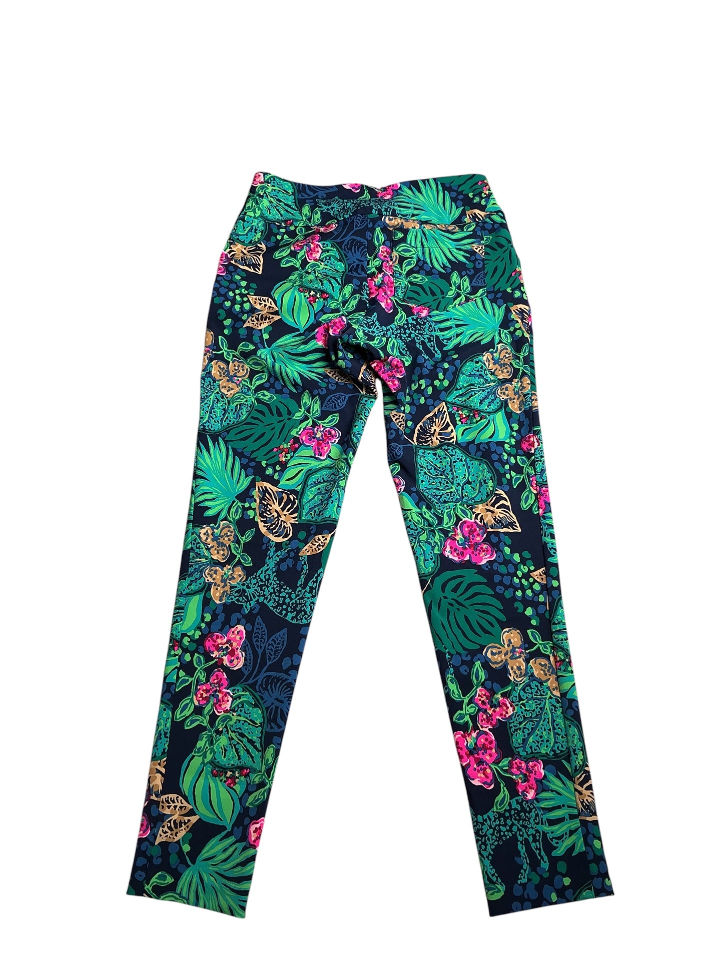 Lilly Pulitzer- Luxletic Weekender High Rise Midi Leggings Low Tide Navy Life Of The Party Size 2