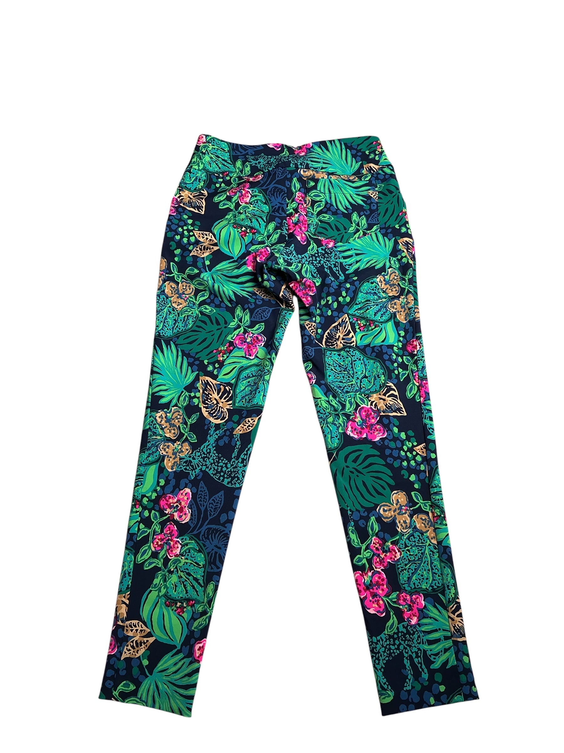 Lilly Pulitzer- Luxletic Weekender High Rise Midi Leggings Low Tide Navy Life Of The Party Size 2
