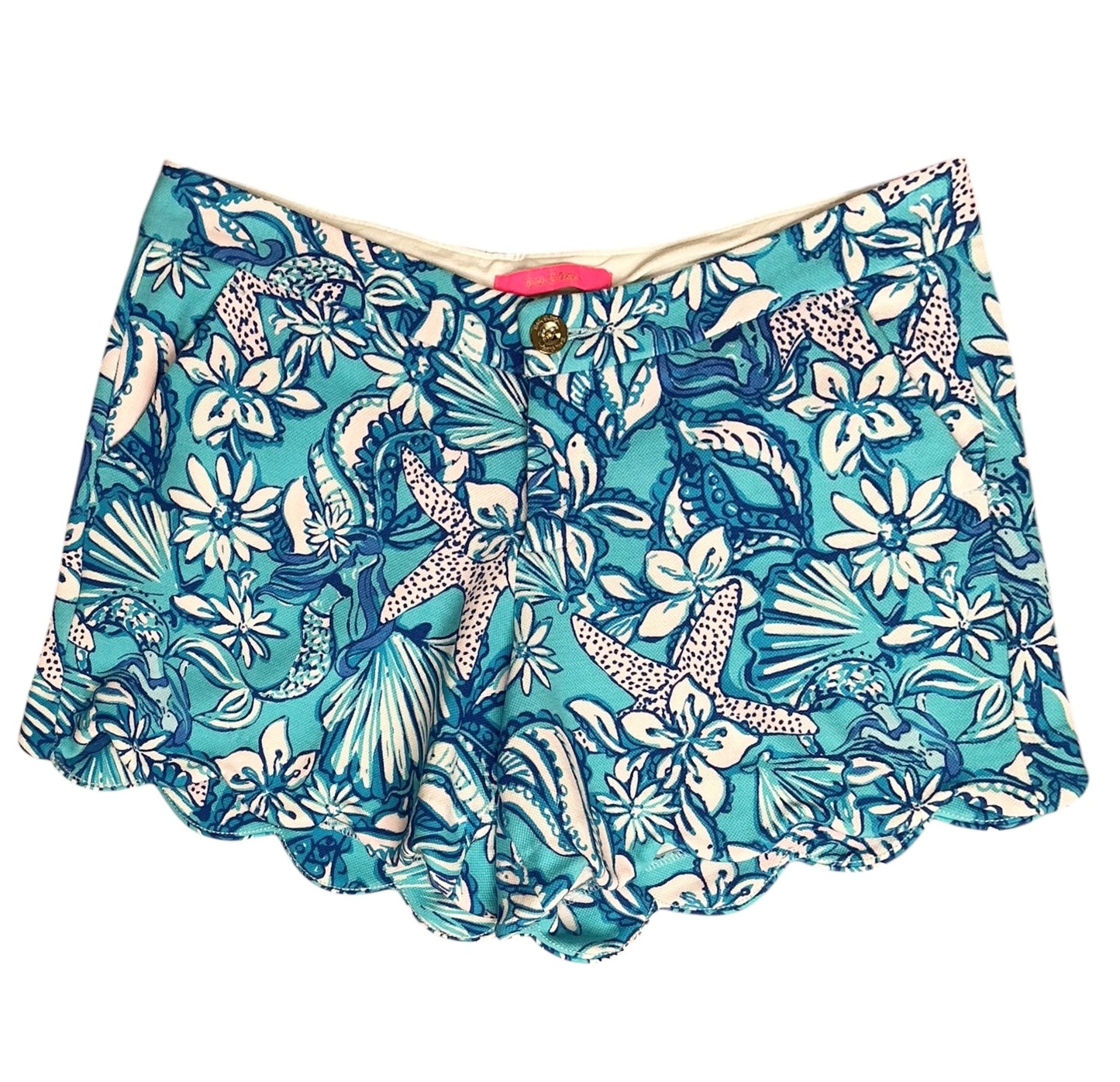 Lilly Pulitzer Buttercup Knit Short Amalfi Blue Sound The Sirens - Size 8