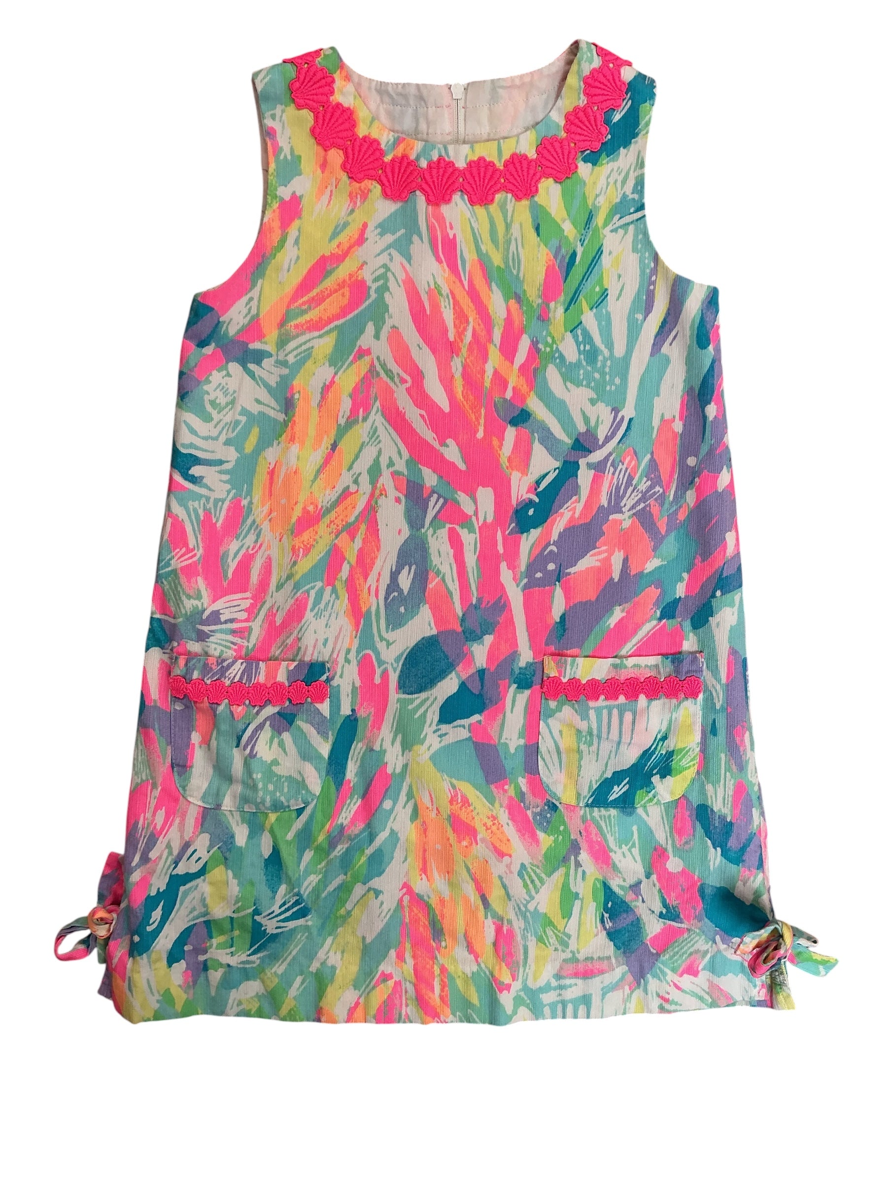 Lilly Pulitzer Kids Girls Little Lilly Classic Shift Dress Shell Me Something Good - Size 6