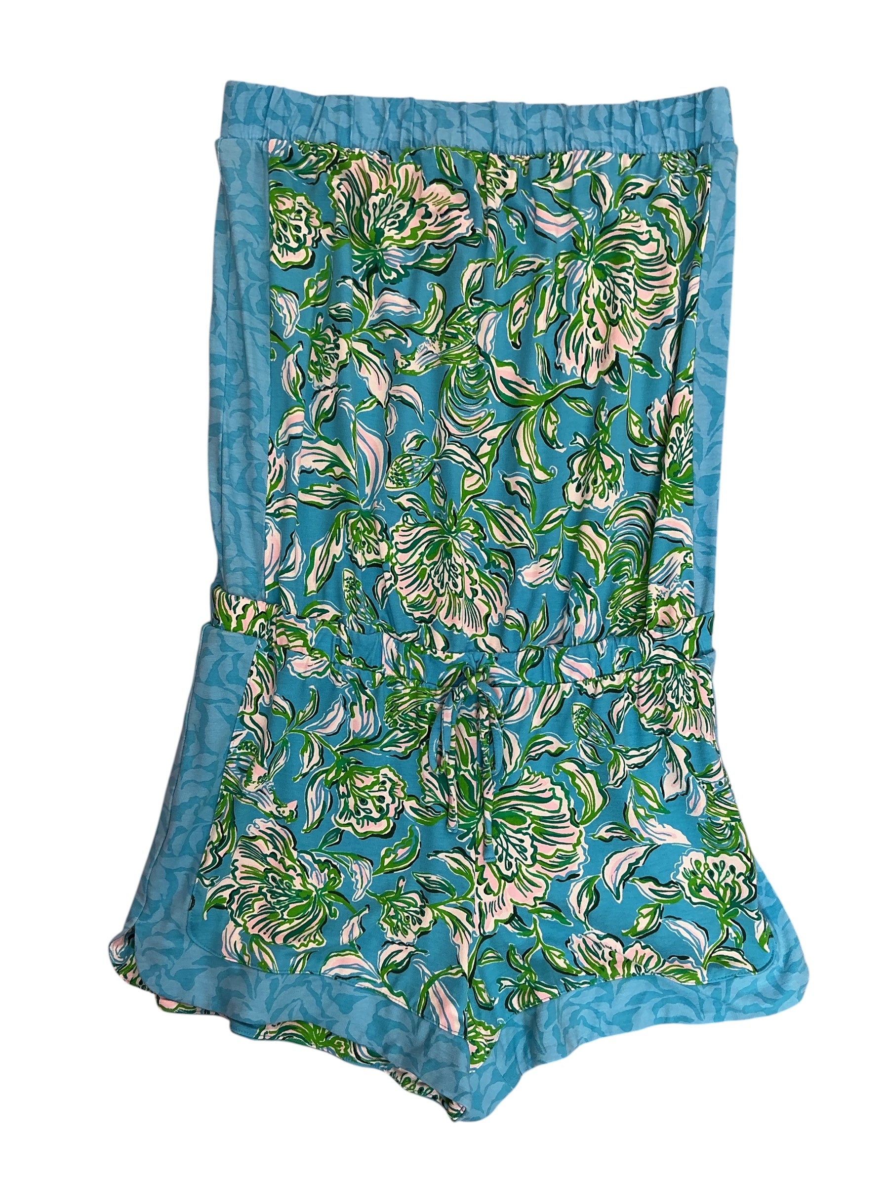 Lilly Pulitzer Rikki Strapless Romper Blue Ibiza Open Water - Size S
