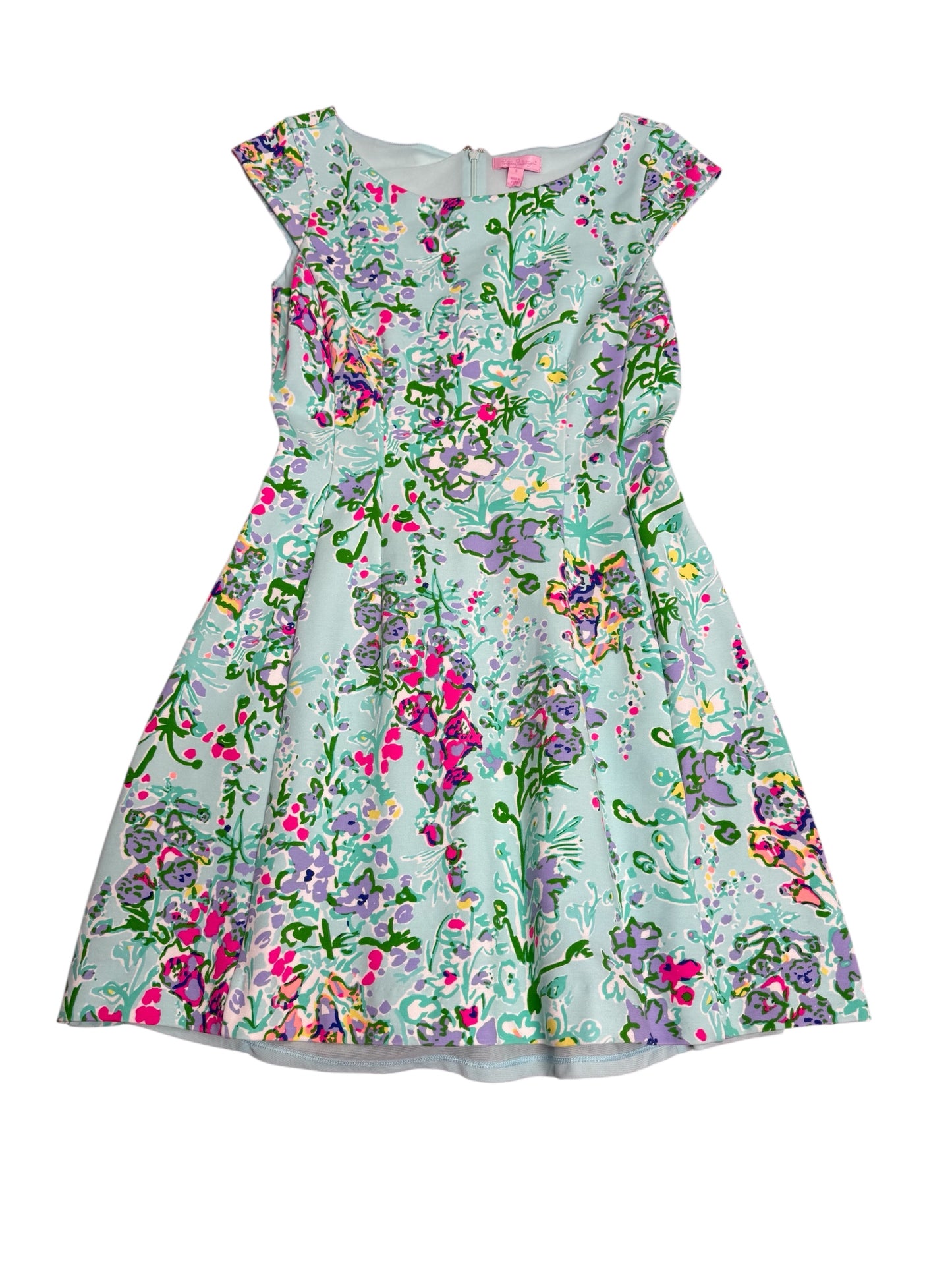 Lilly Pulitzer Holy Grail, Brielle Dress, Pool Blue- Lucky Charm Floral Size S