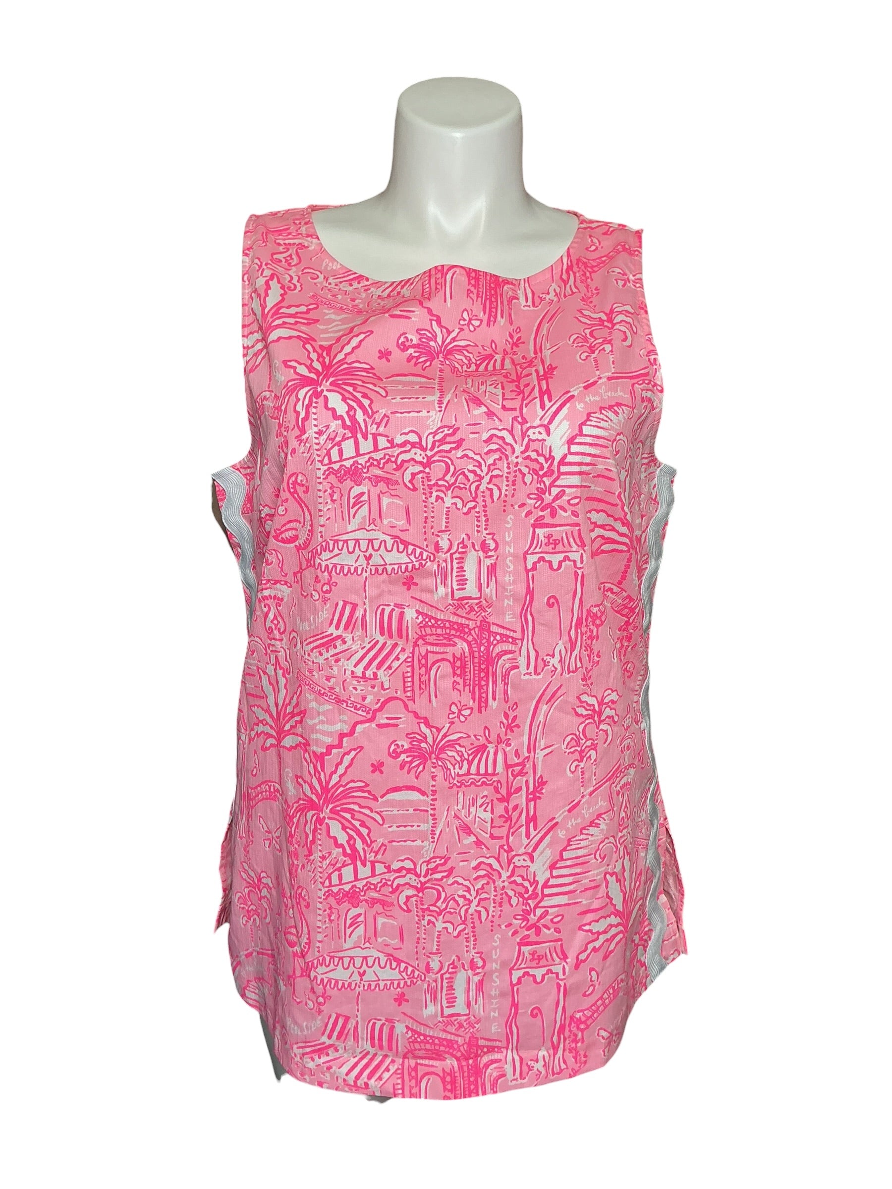 Lilly Pulitzer NWT Palmita Tunic - Conch Shell Pink Pennys Playground - Size XL