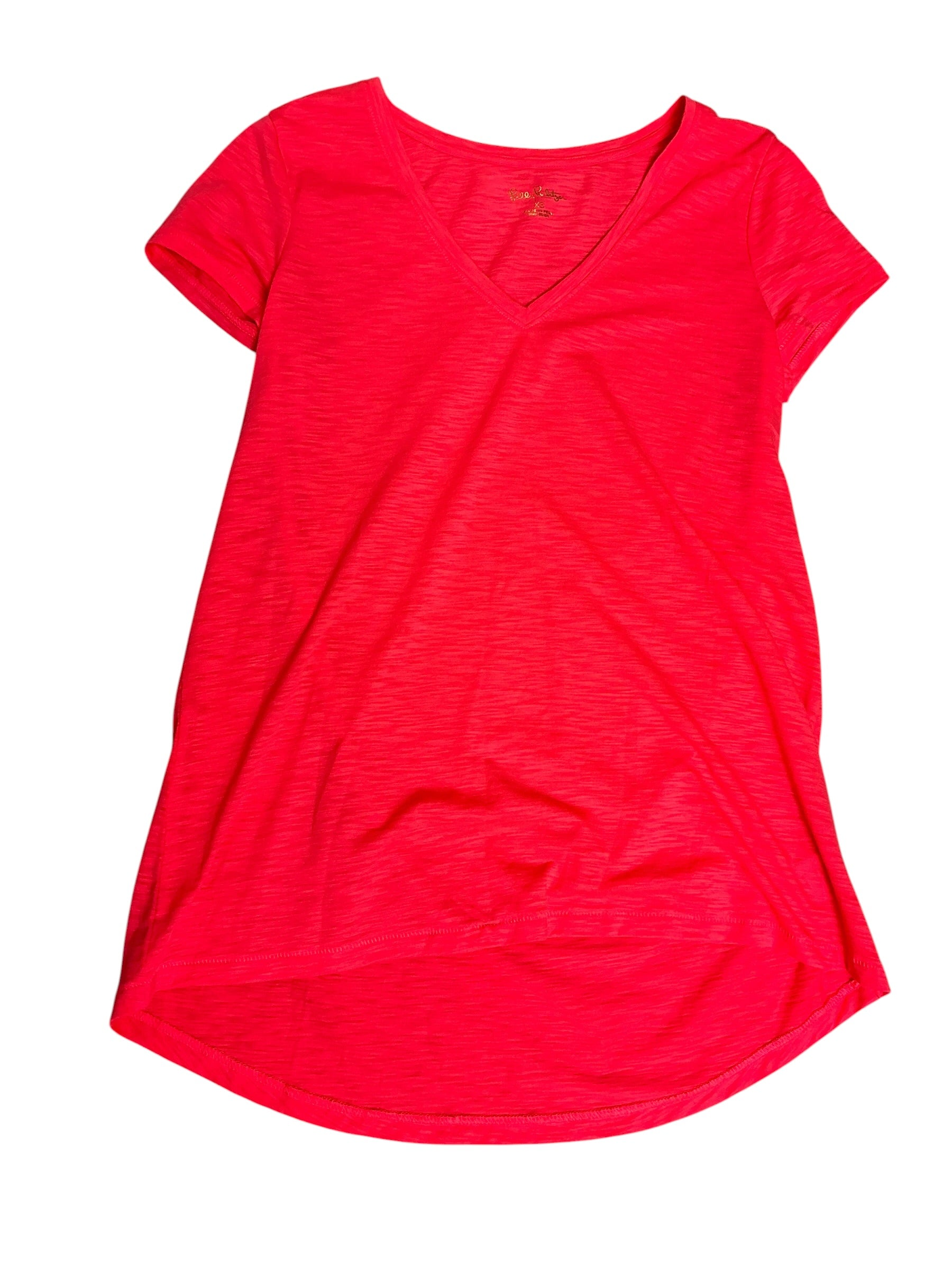 Lilly Pulitzer Etta V-Neck Top Spicy Coral - Size XS