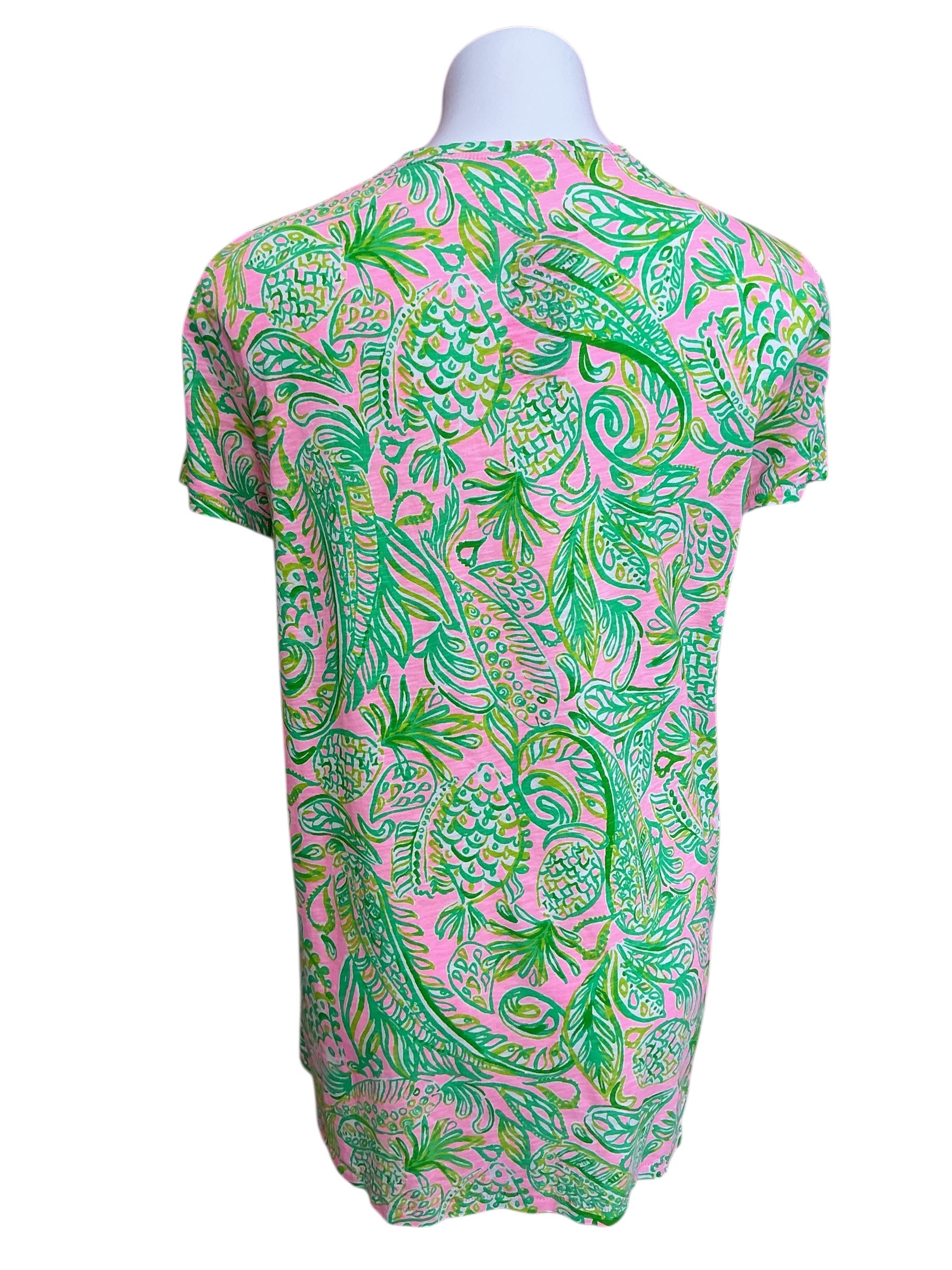 Lilly Pulitzer Etta Scoop Neck Top Mandevilla Baby Fins And Slippers - Size XXL