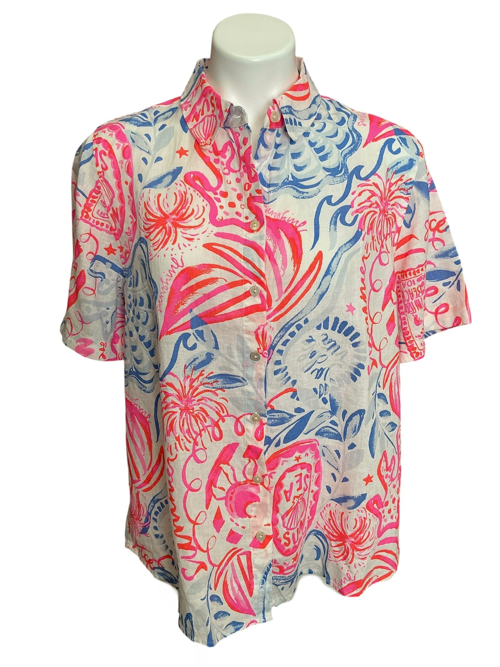 Lilly Pulitzer NWT Ridoc Top Resort White Sun Sea Sand - Size M