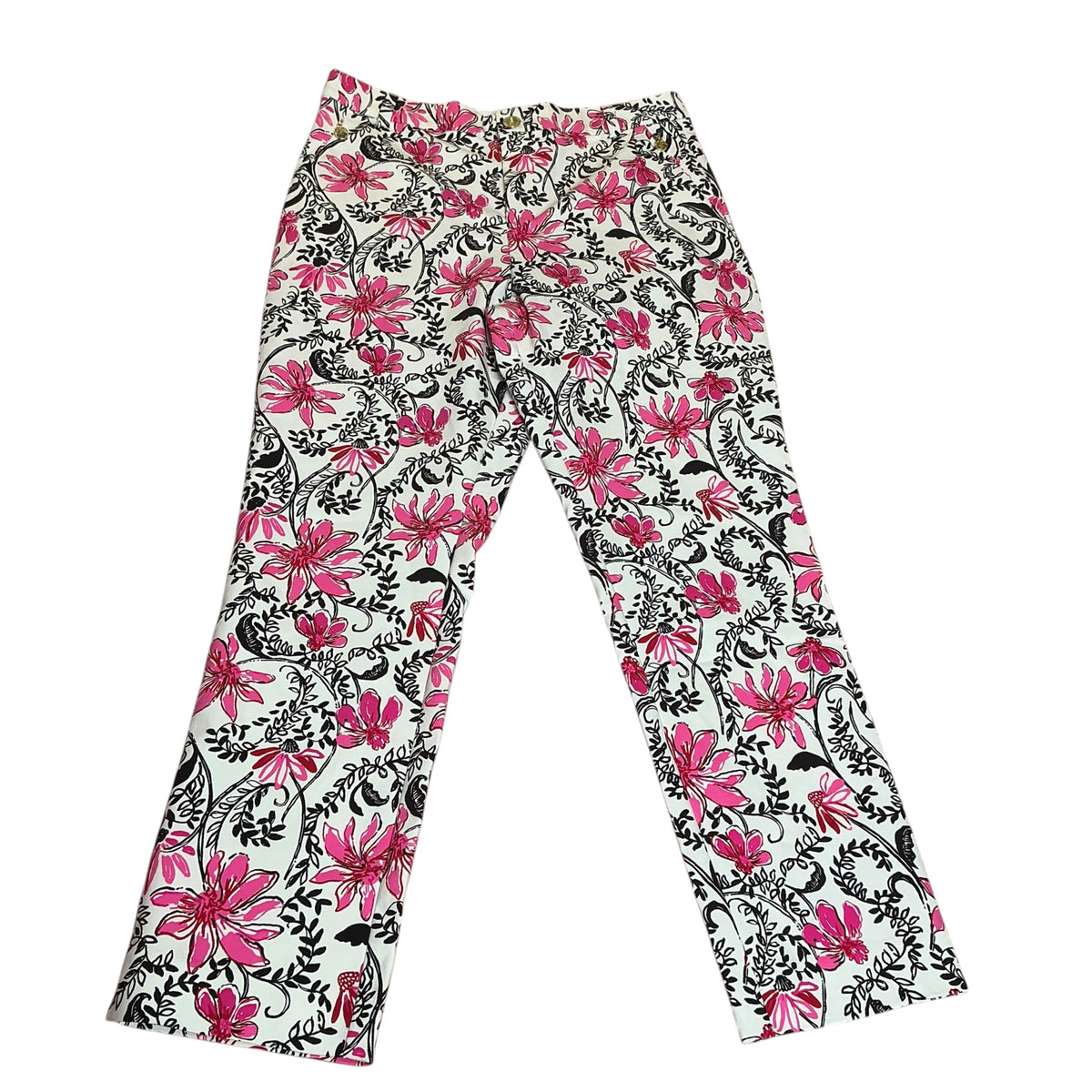 Lilly Pulitzer NWT Ana High Rise Pant Coconut Sunshine Suckers - Size 12