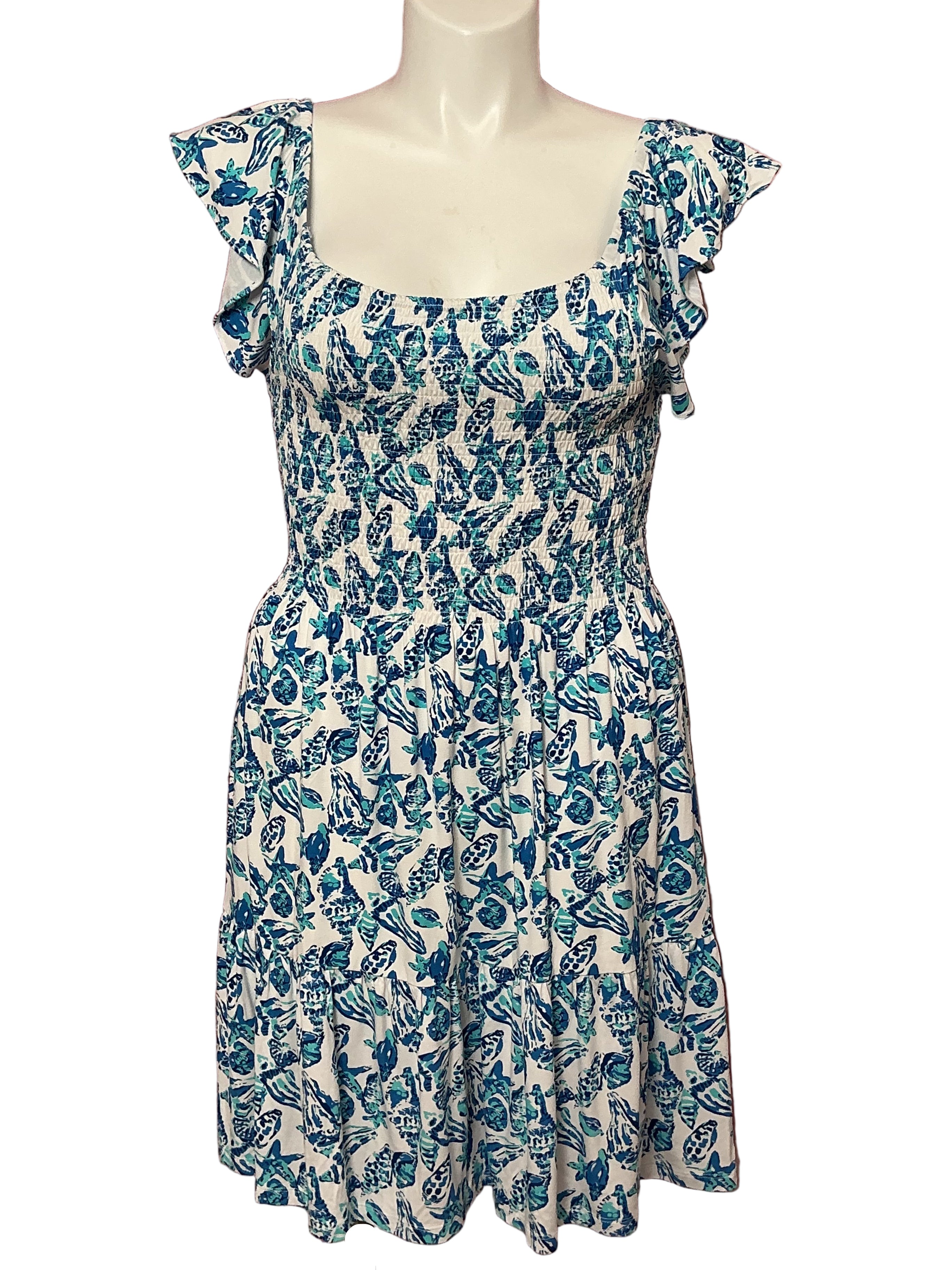 Lilly Pulitzer NWT- Jilly Smocked Dress - Resort White Shell Collector - Size XL