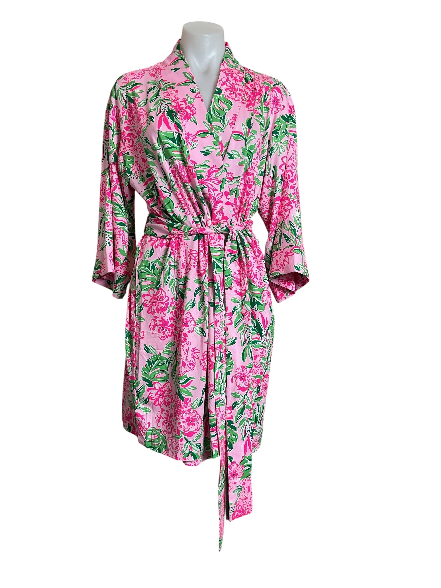 Lilly Pulitzer Cason PJ Robe - Conch Shell Pink Koala La La - Size S/M