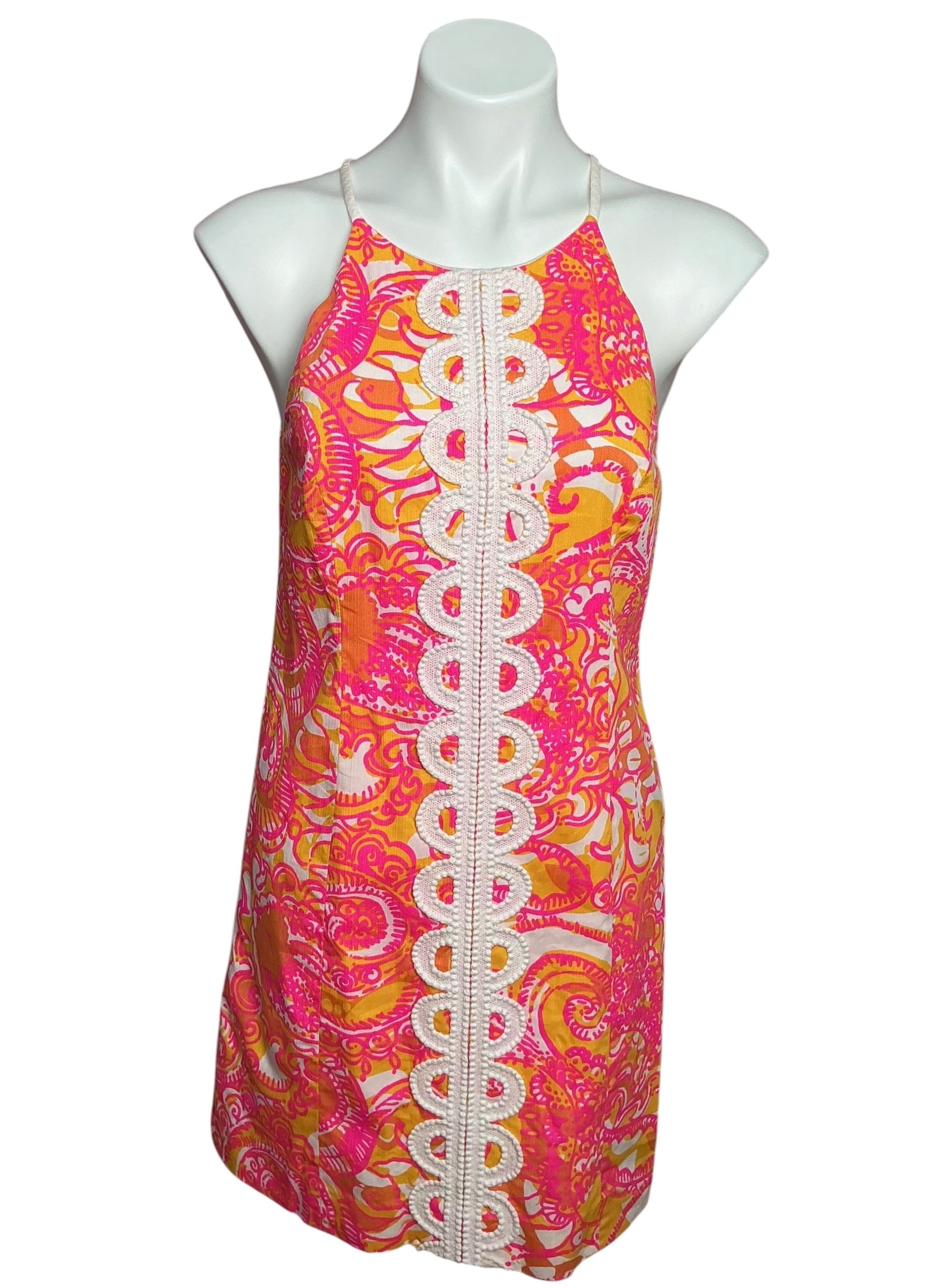 Lilly Pulitzer Annabelle Shift Dress Sunshine Yellow Sea and Be Seen - Size 4
