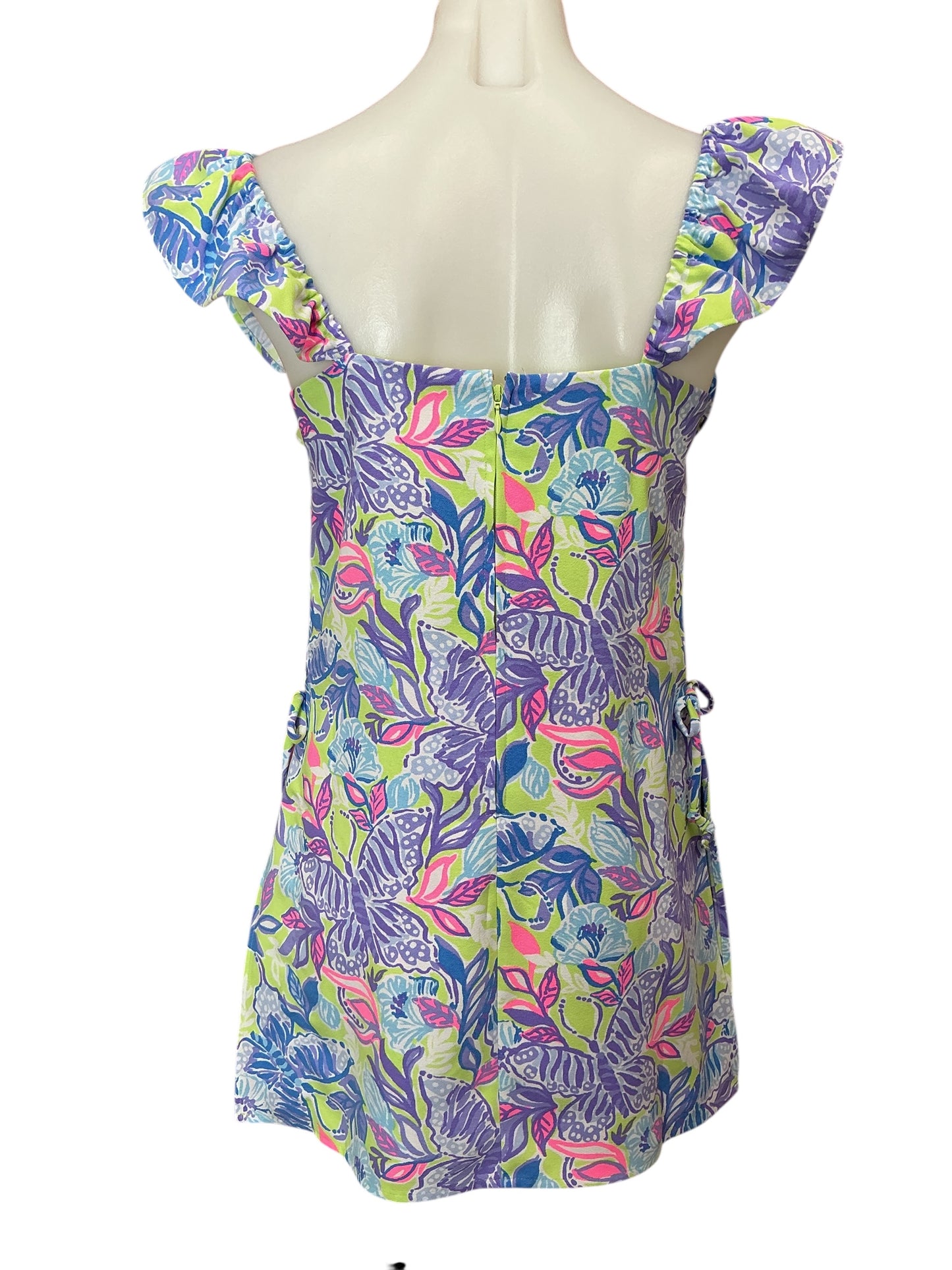 Lilly Pulitzer Zoya Ruffle Romper Dew Drop Stay Fly Butterfly - Size 4