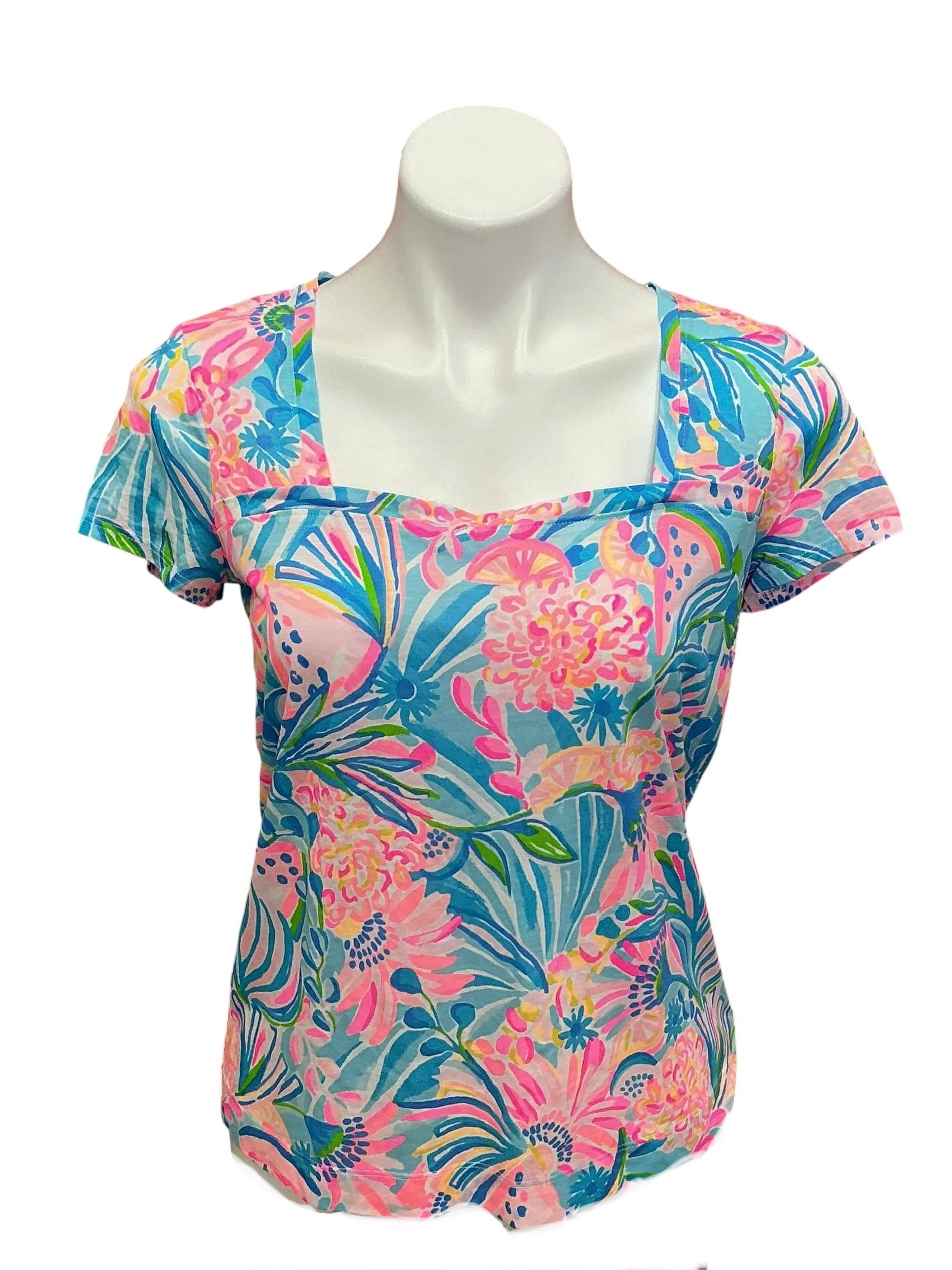 Lilly Pulitzer Rexa Top Multi Tropical Punch - Size S