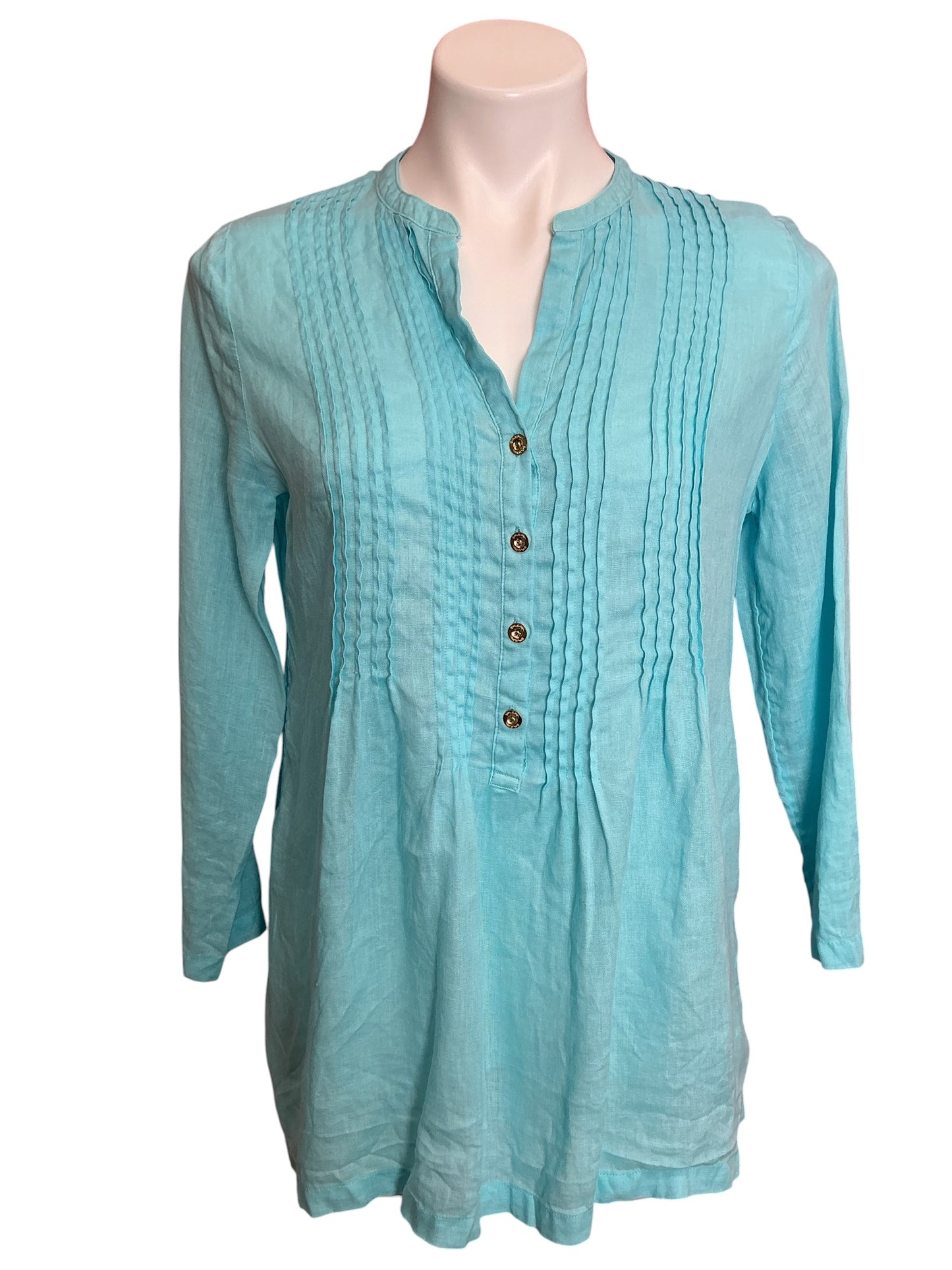 Lilly Pulitzer Sarasota Tunic Top Frenchie Blue - Size XS
