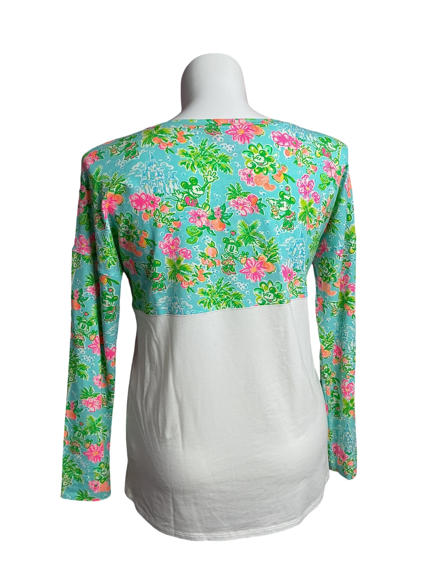 Lilly Pulitzer- Finn Long Sleeve Top Blue Ibiza Lilly Loves Disney Size M