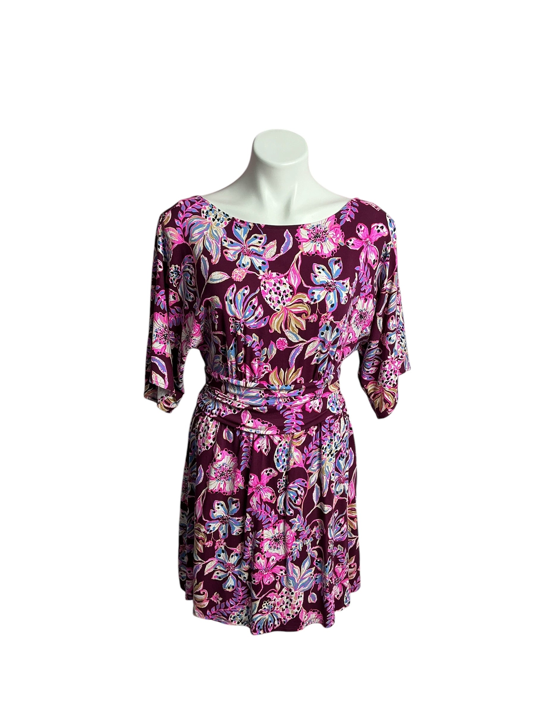 Lilly Pulitzer- Parigi Boat Neck Romper Amerena Cherry Tropical With A Twist Size S