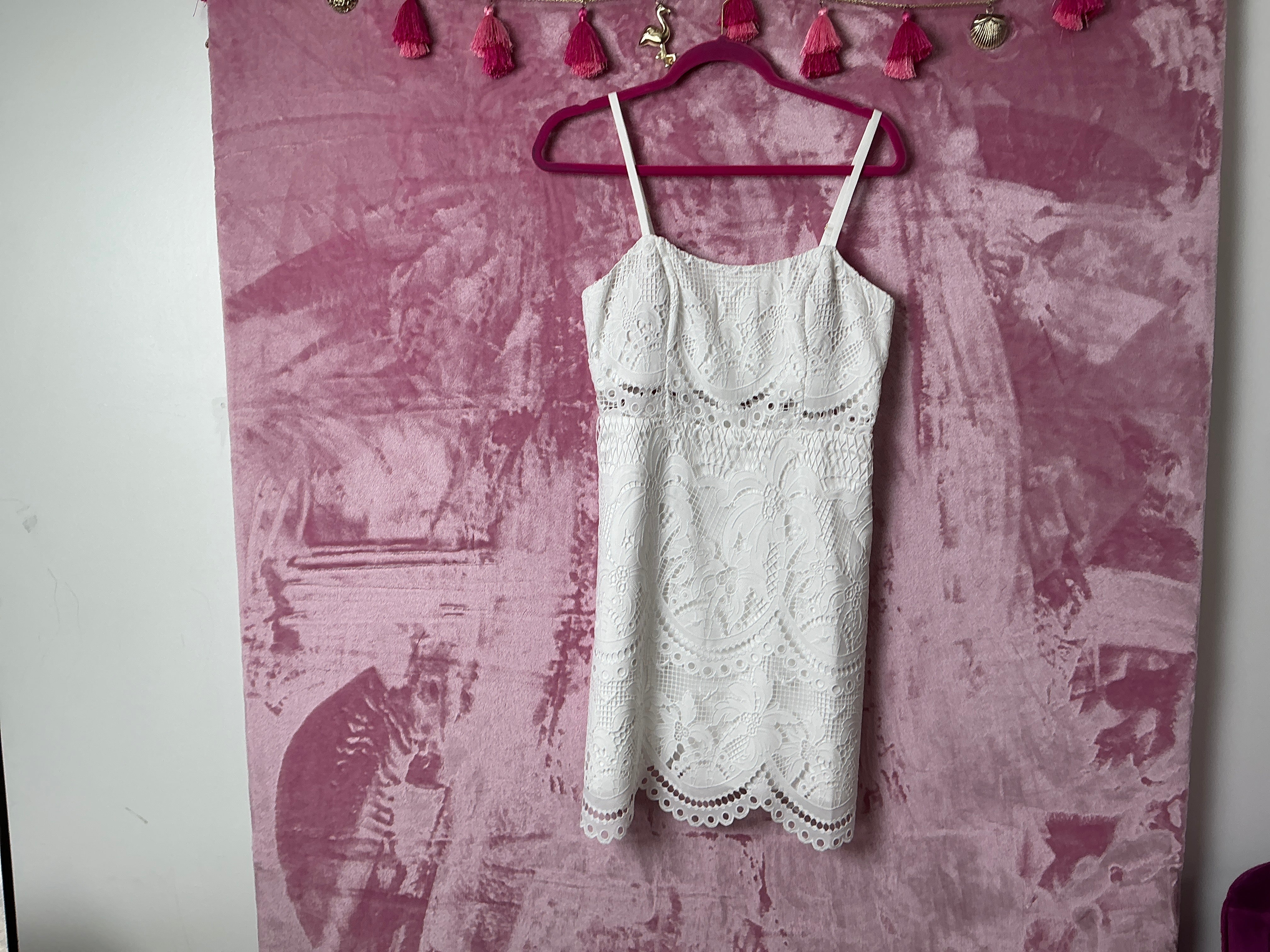 Lilly Pulitzer NWT Risette Lace Dress Resort White Palms In Paradise Lace - Size 2