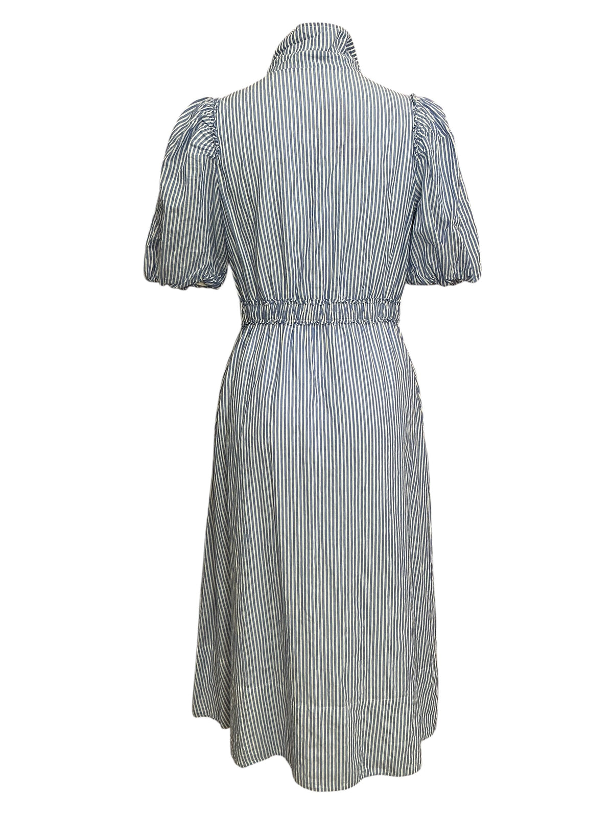 Lilly Pulitzer Tassie Elbow Sleeve Cotton Dress Coastal Blue Oxford Stripe - Size 6