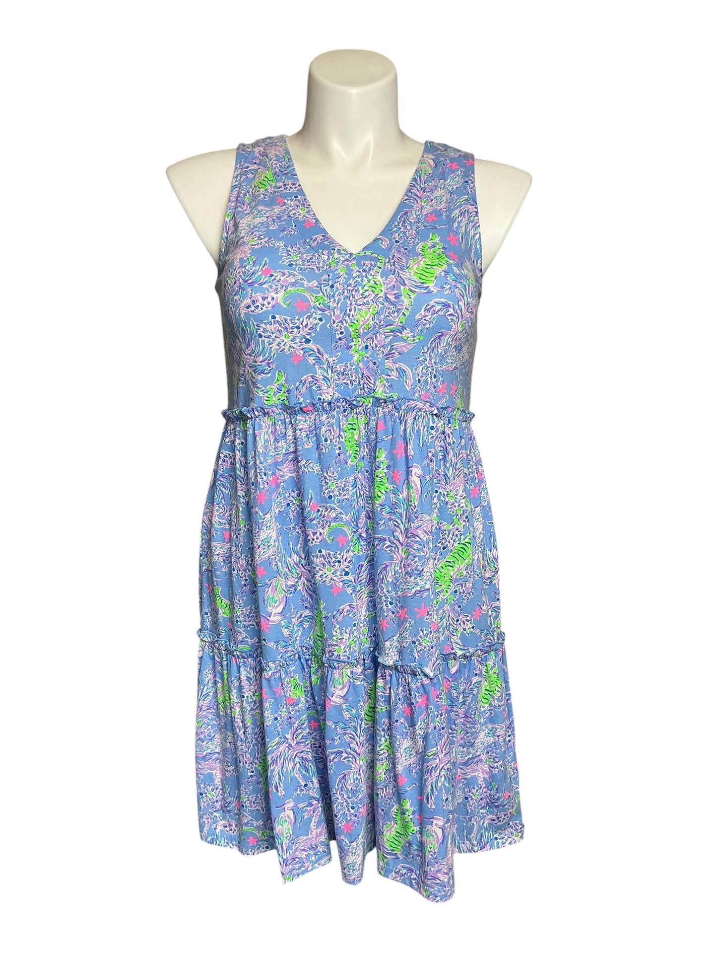 Lilly Pulitzer Lorina Swing Dress - Blue Peri The Turtle Package - Size S