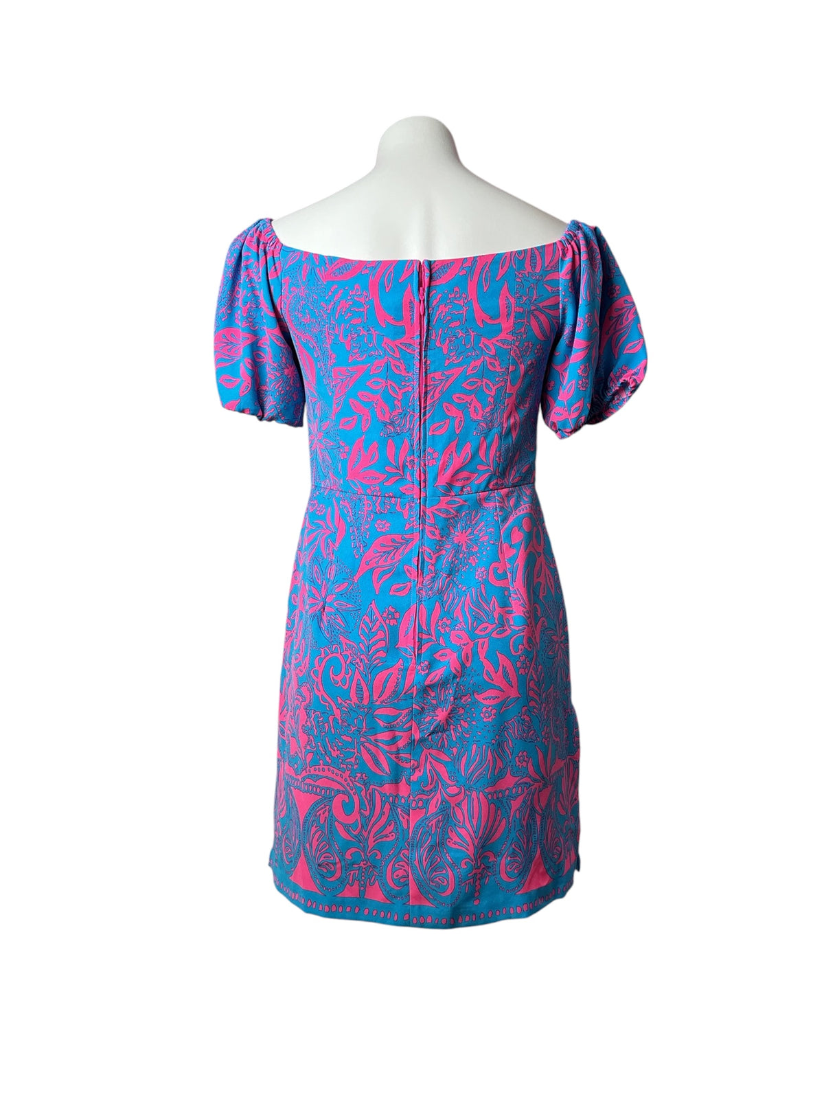 Lilly Pulitzer Jada Off The Shoulder Romper Aura Pink Leaf An Impression - Size 6