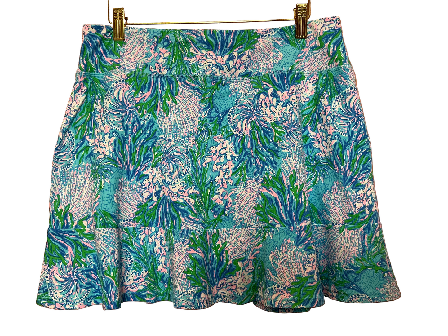 Lilly Pulitzer NWT - Zadora High Rise Skort - Las Olas Aqua - Strong Current Sea - Size Large