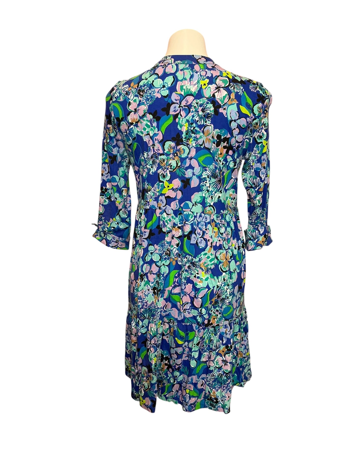 Lilly Pulitzer Alaina Dress Blue Grotto Twilight Tropics - Size M