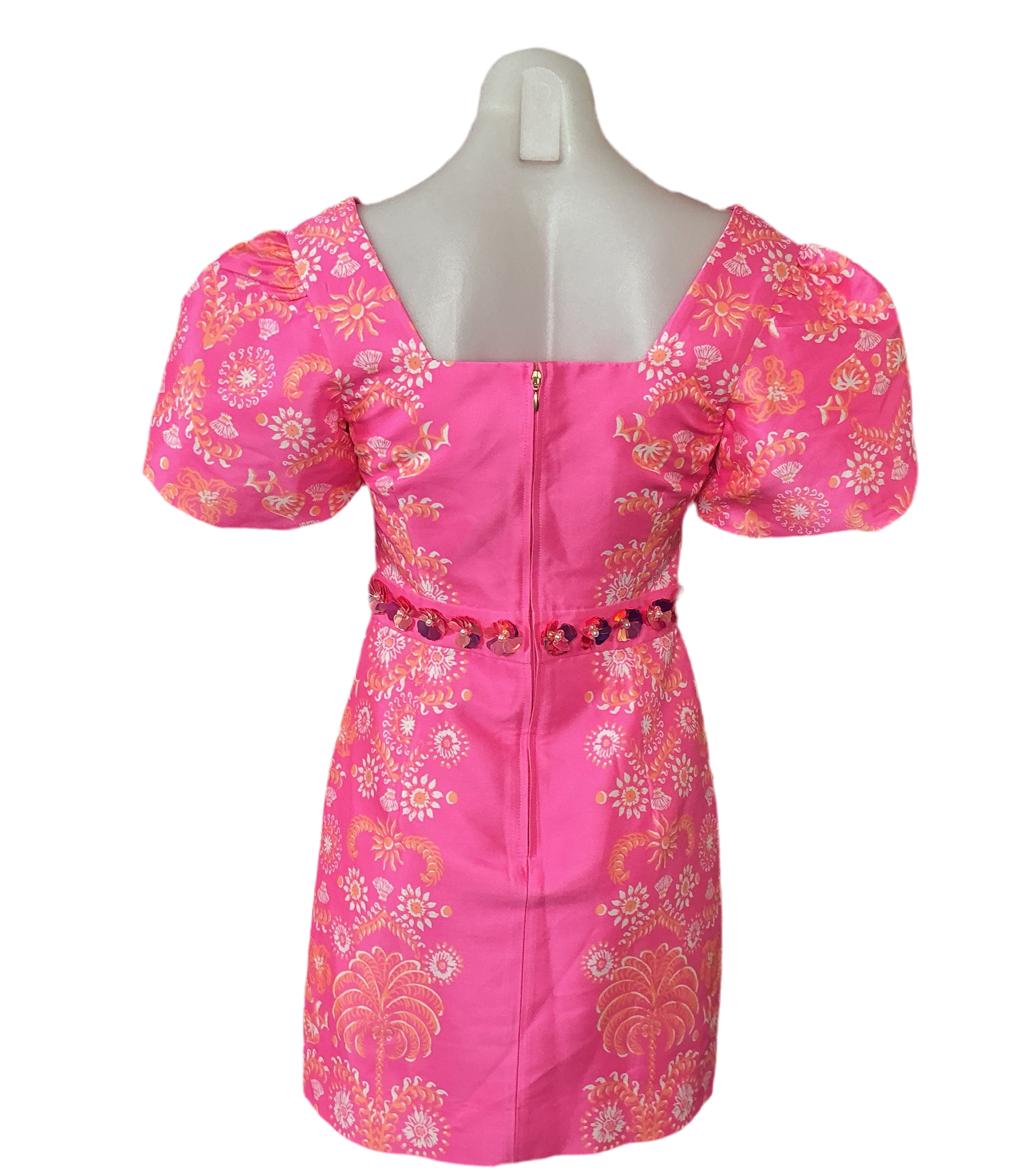 Lilly Pulitzer NWT - Cohen Skirted Romper - Sun-Kissed Pink Breezy Palm Engineered - Size 00