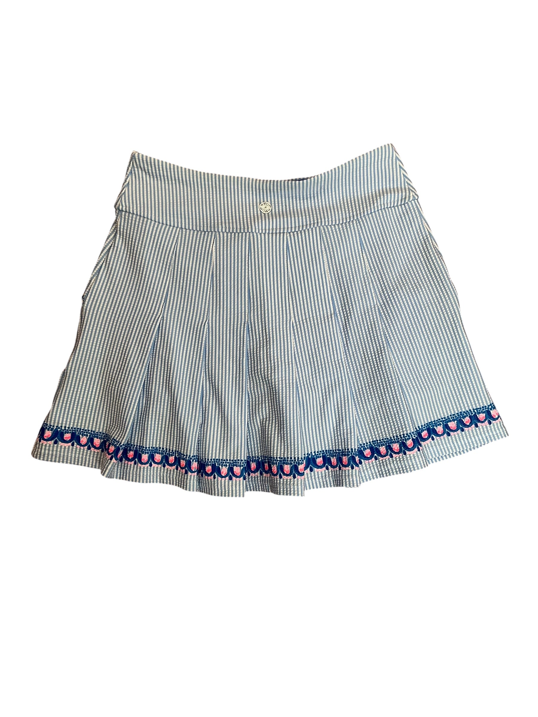 Lilly Pulitzer Luxletic Priska Skort Blue Peri Seersucker - Size 0