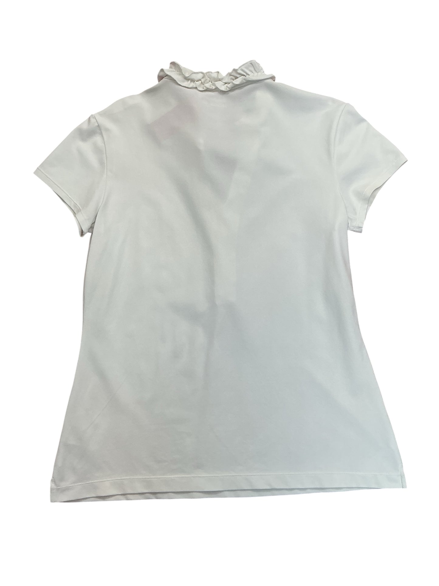 Lilly Pulitzer Luxletic UPF 50+ Frida Ruffle Polo Top Resort White - Size L