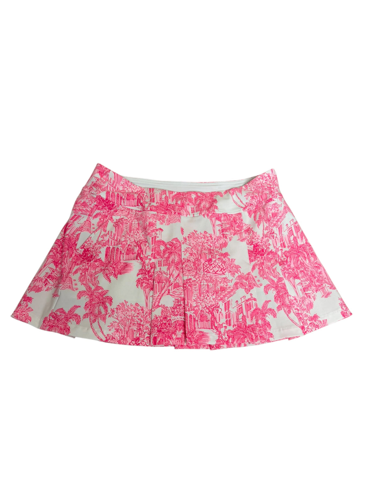 Lilly Pulitzer Luxletic Malaga Skort Resort White Palm Beach Anniversary Toile - Size 14