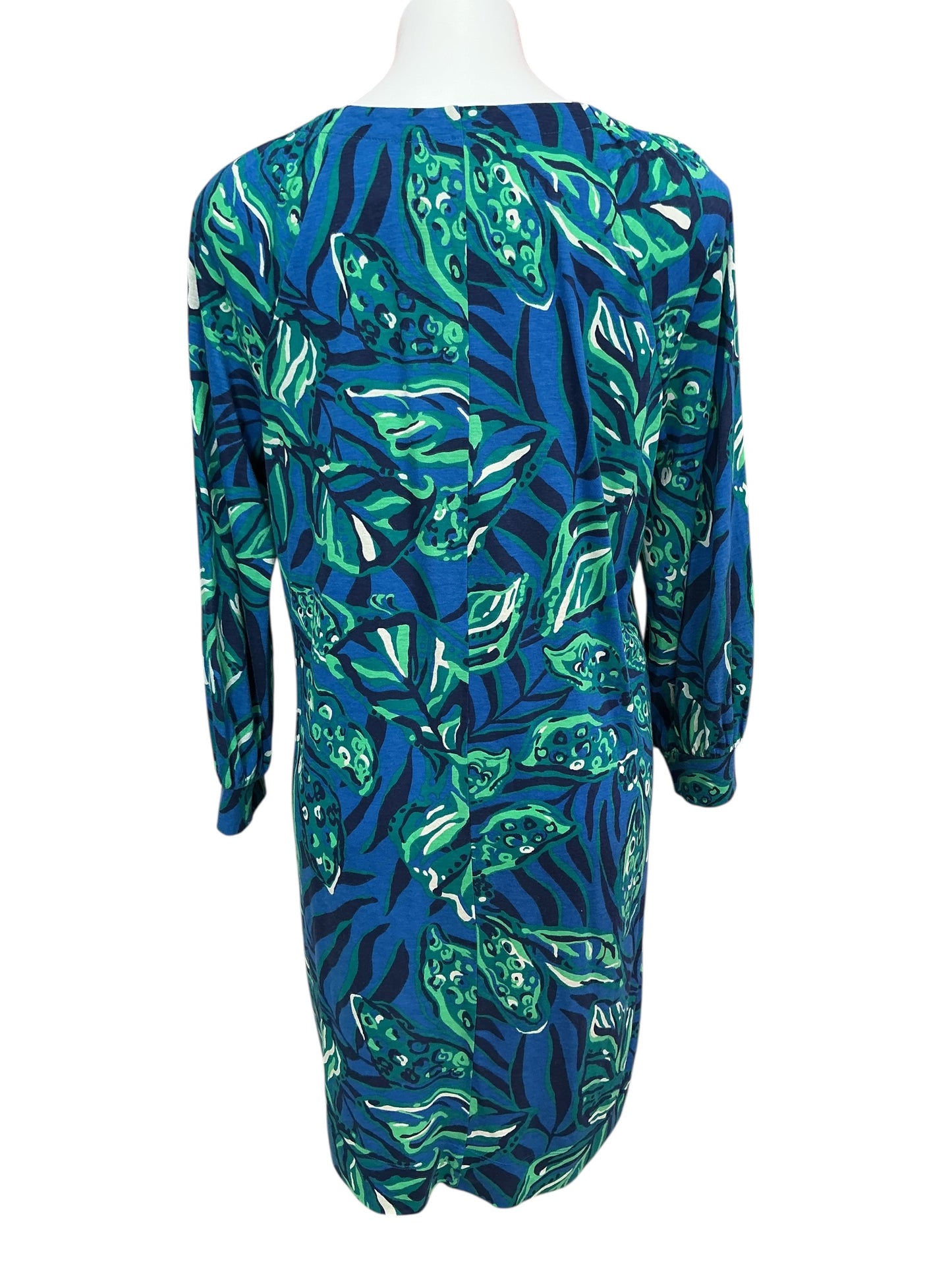 Lilly Pulitzer Elianna 3/4 Sleeve T-Shirt Dress Indigo Breeze Shady Gators - Size L