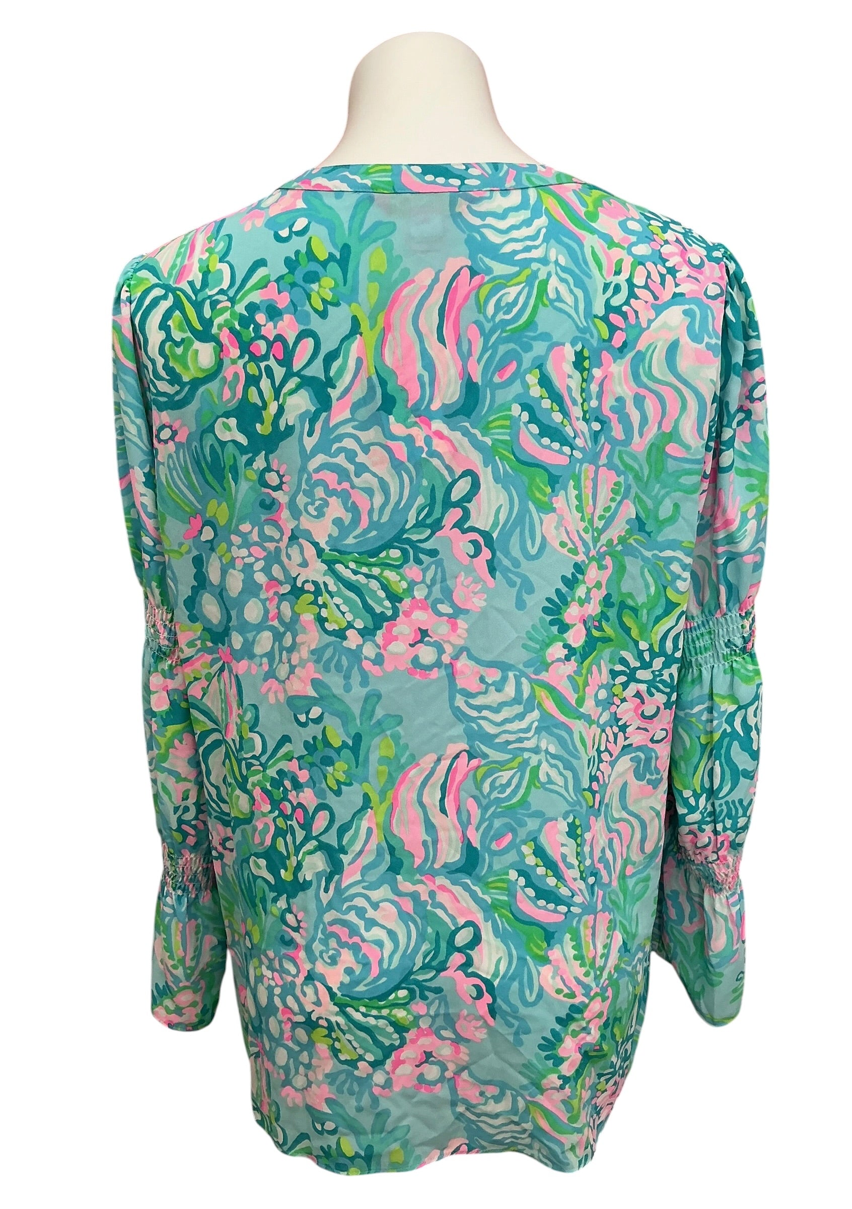 Lilly Pulitzer Maritza Top Aqua La Vista - Size XL