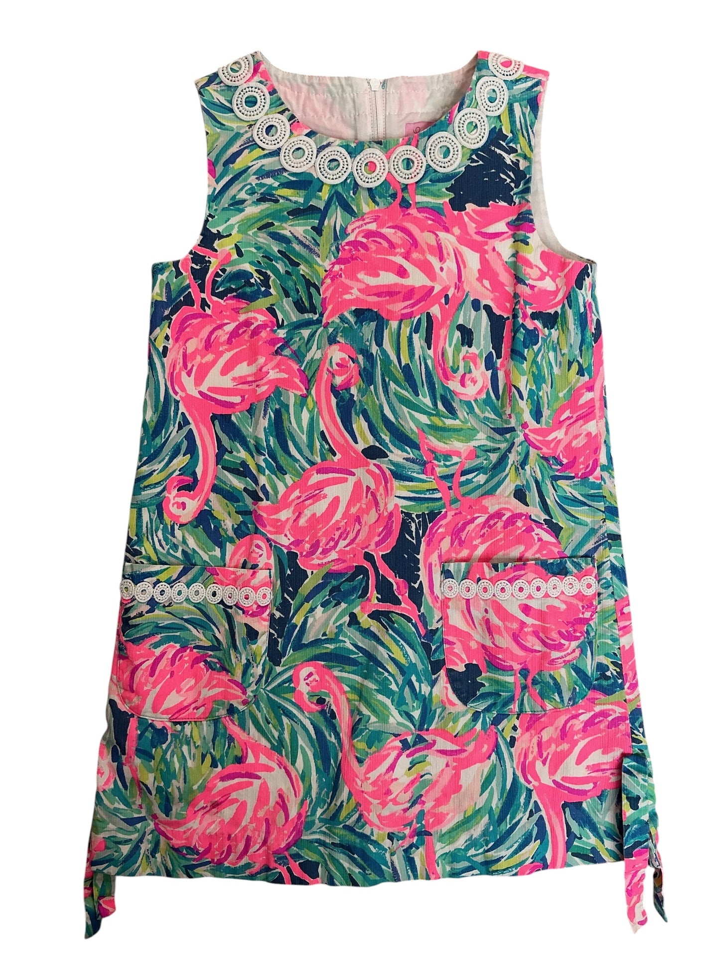 Lilly Pulitzer Kids Girls Little Lilly Classic Shift Dress Flamenco Beach - Size 7