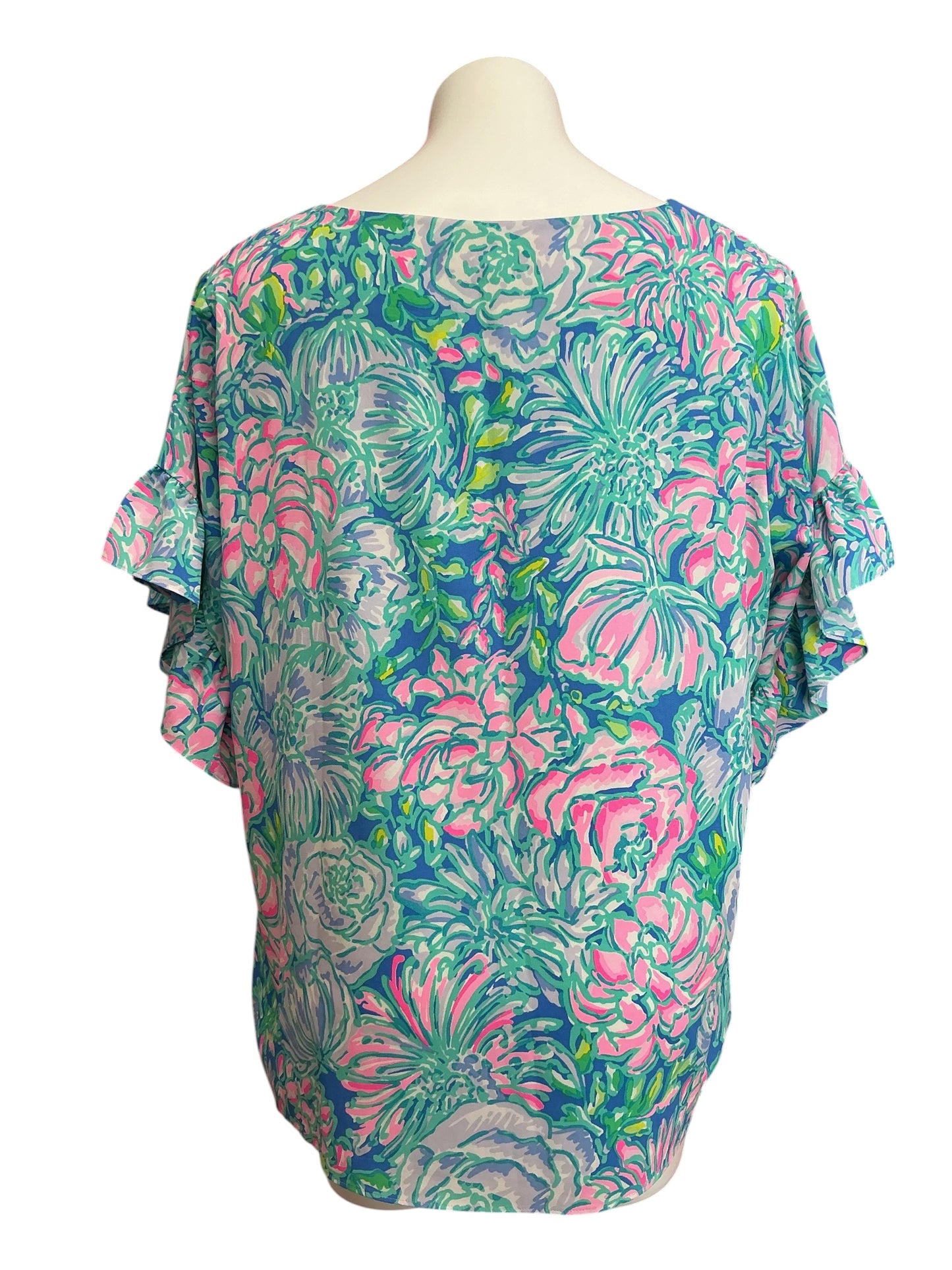 Lilly Pulitzer Darlah Top Soleil Pink Good Hare Day - Size XL