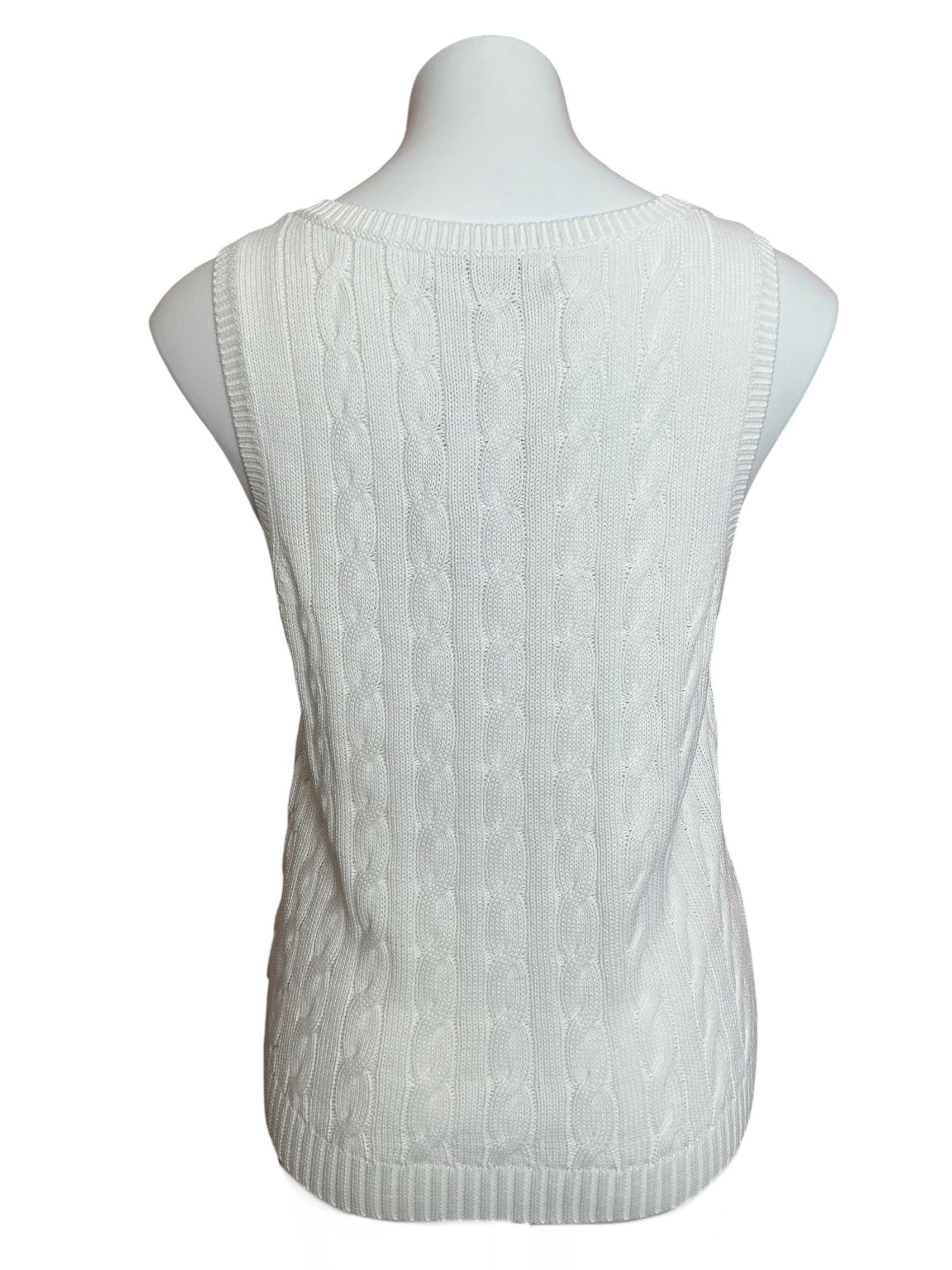 Lilly Pulitzer Brockton V Neck Sweater Tank Resort White - Size M