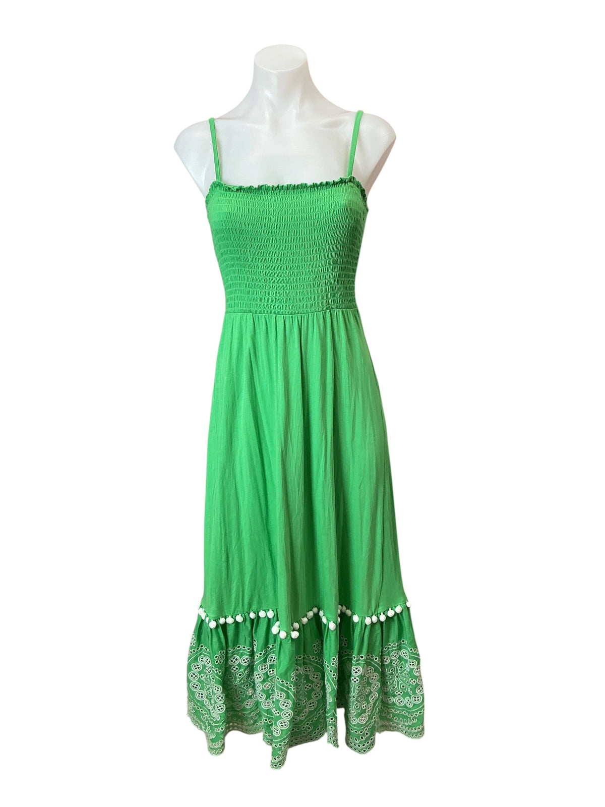 Lilly Pulitzer Modesto Smocked Midi Dress Cabana Green - Size S