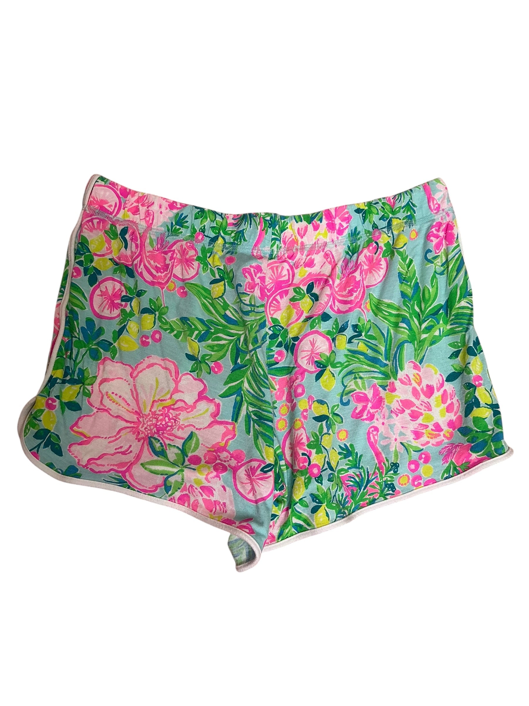 Lilly Pulitzer PJ Pajama Knit Shorts Fruity Flamingo - Size S