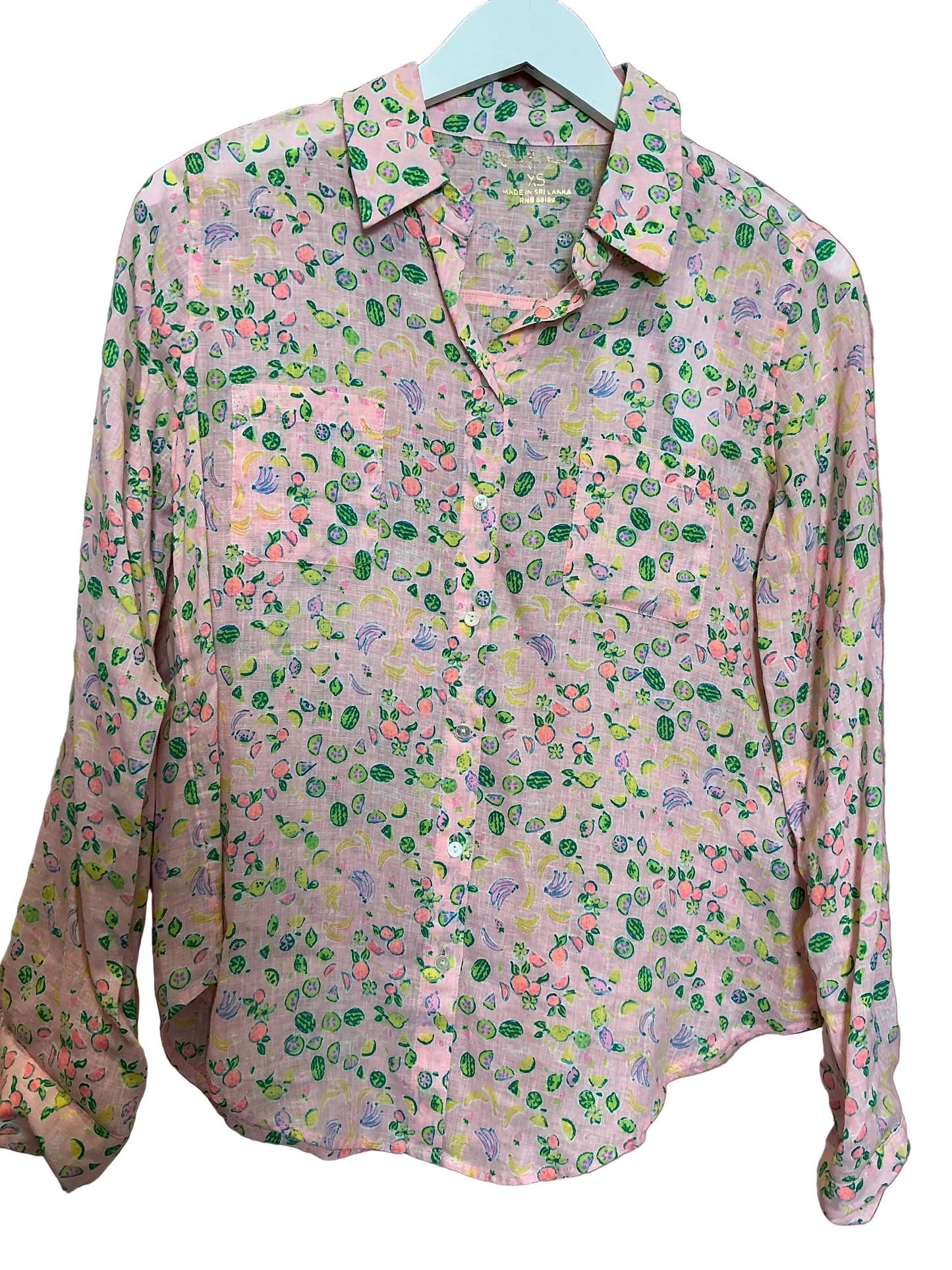 Lilly Pulitzer NWT Sea View Button Down Urchin Pink - Size XS