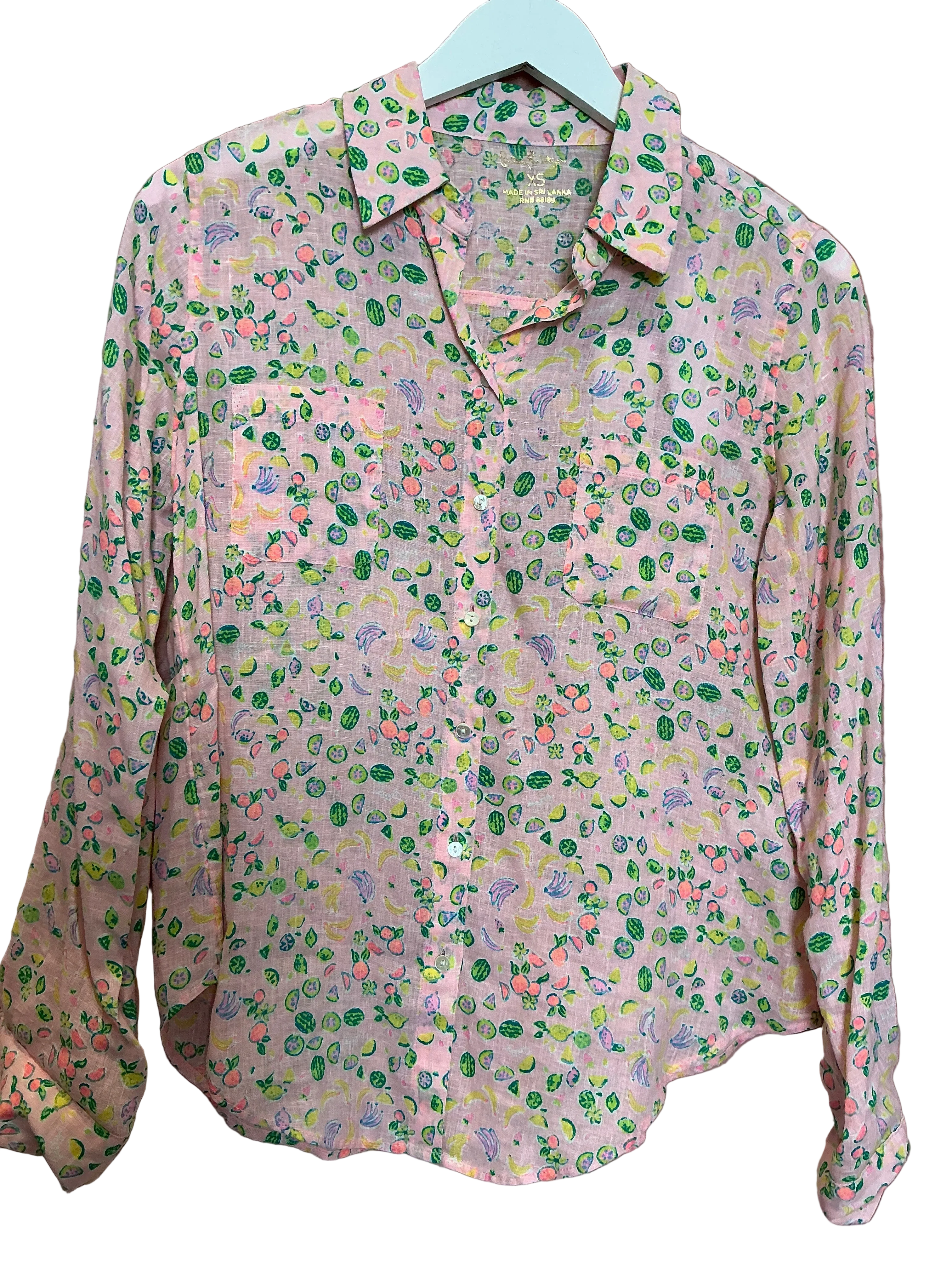 Lilly Pulitzer NWT Sea View Button Down Urchin Pink - Size XS