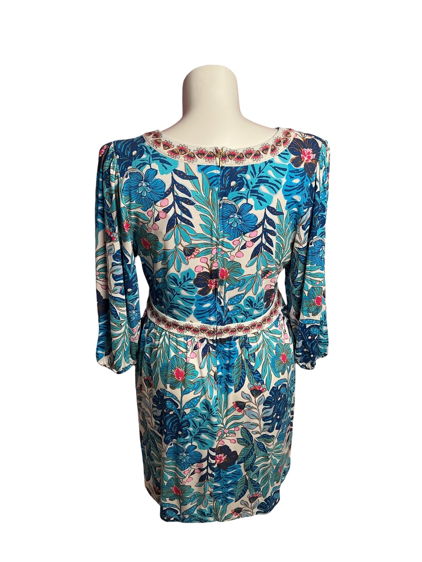 Lilly Pulitzer- Wexlee Dress Breezy Aqua Best Fronds Forever Size 16