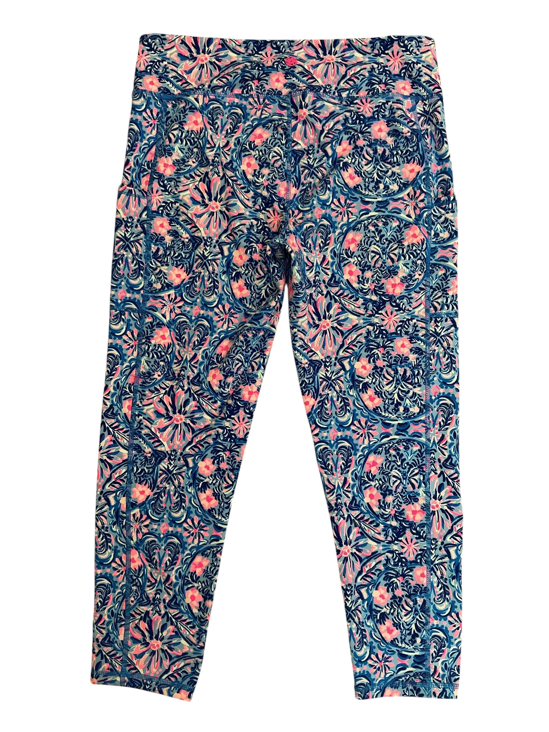 Lilly Pulitzer Weekender Midi Leggings Blue Peri Takin It Easy - Size L