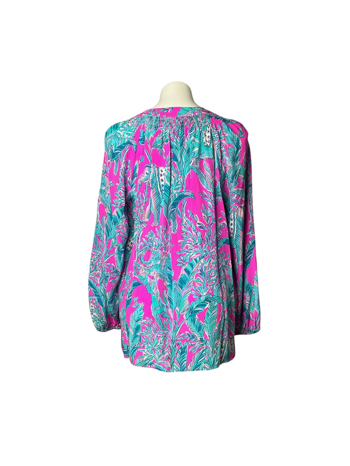 Lilly Pulitzer Elsa Silk Top Talk Story to Me - Size L