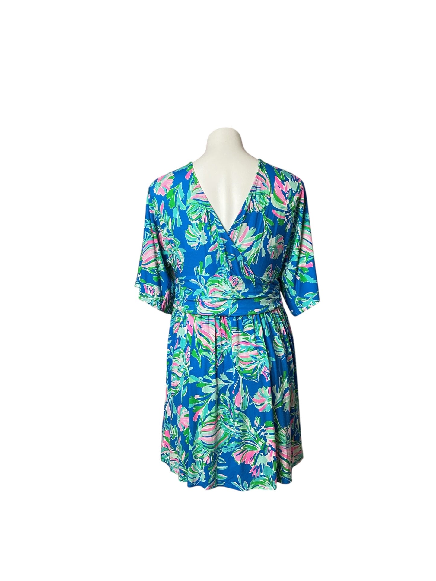 Lilly Pulitzer Parigi Skort Romper Blue Flare Fancy Fins - Size XL