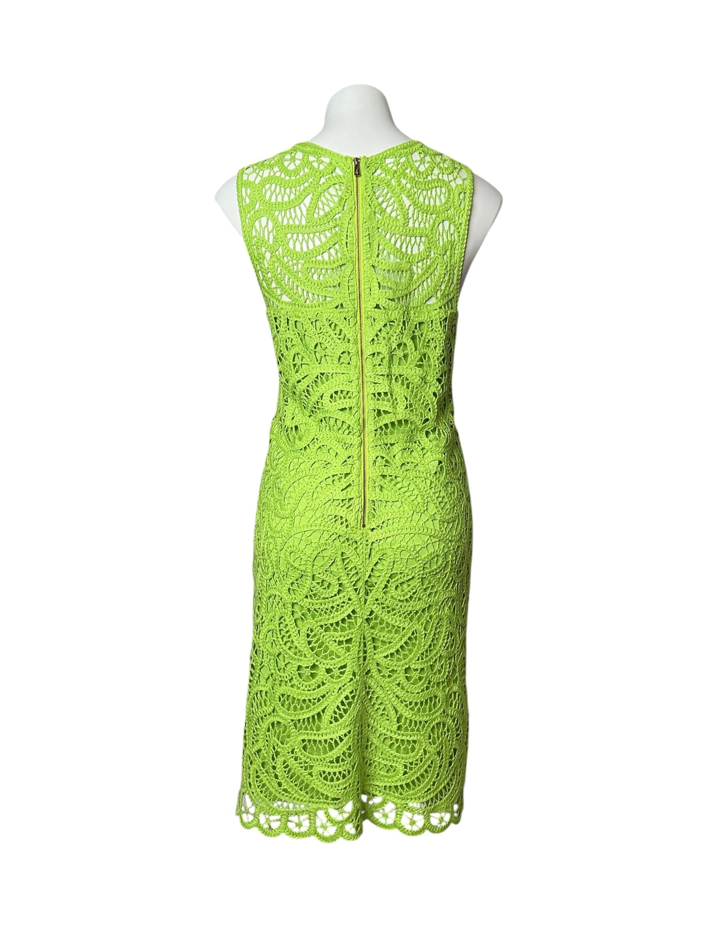 Lilly Pulitzer Siesta Shift Dress Matcha Green Knit Battenburg Lace - Size 16