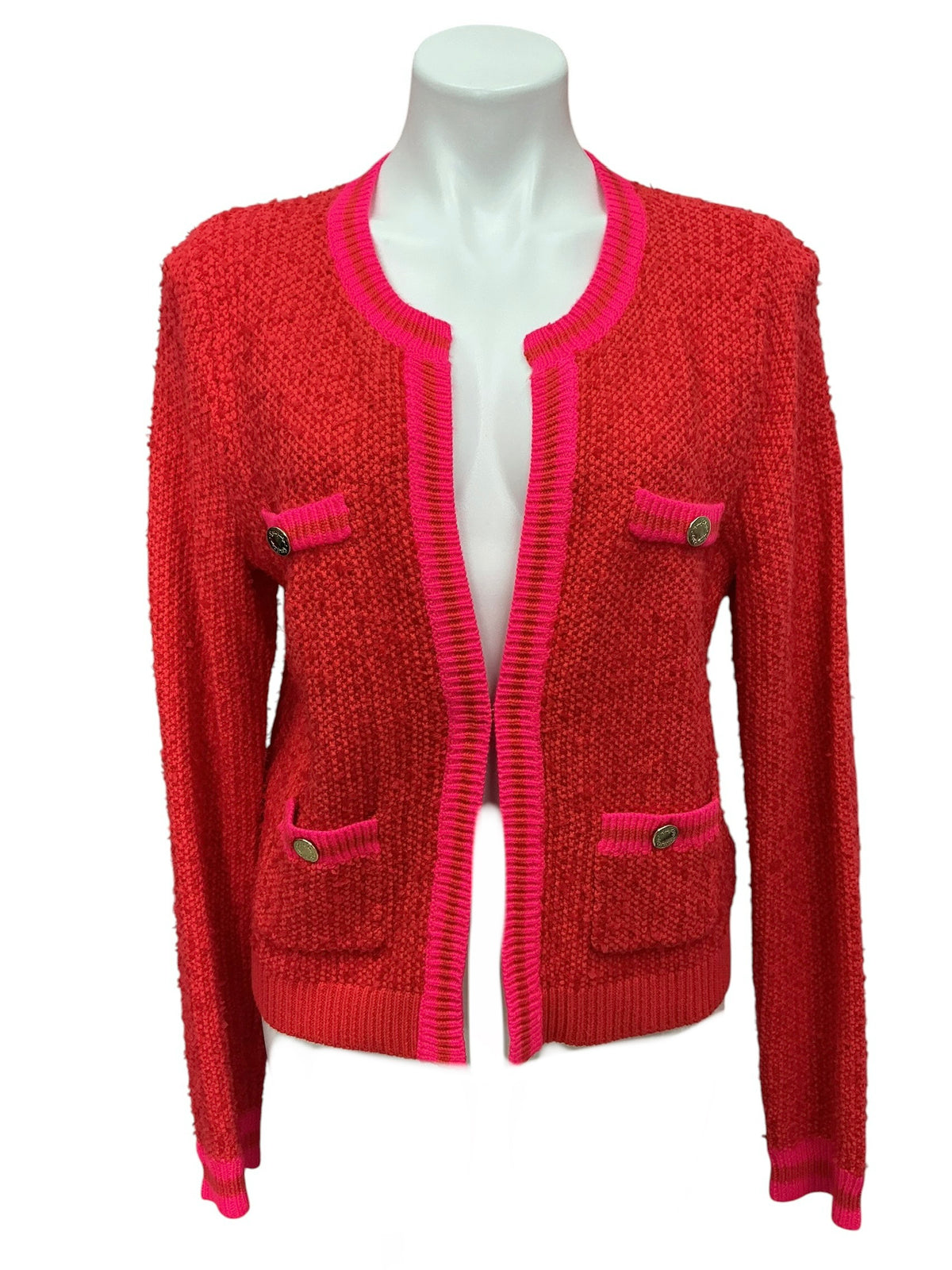 Lilly Pulitzer Nalayna Cardigan Ruby Red / Neon Pink - Size M